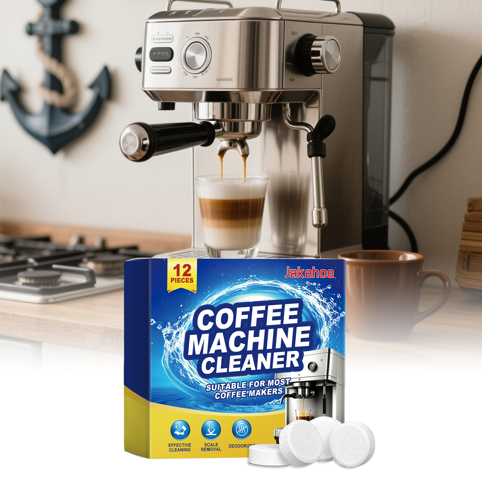 Kaffeemaschinenreiniger, Reinigungstabletten Für Kaffeemaschinenfilter – 12 Stück -- Biemmedue