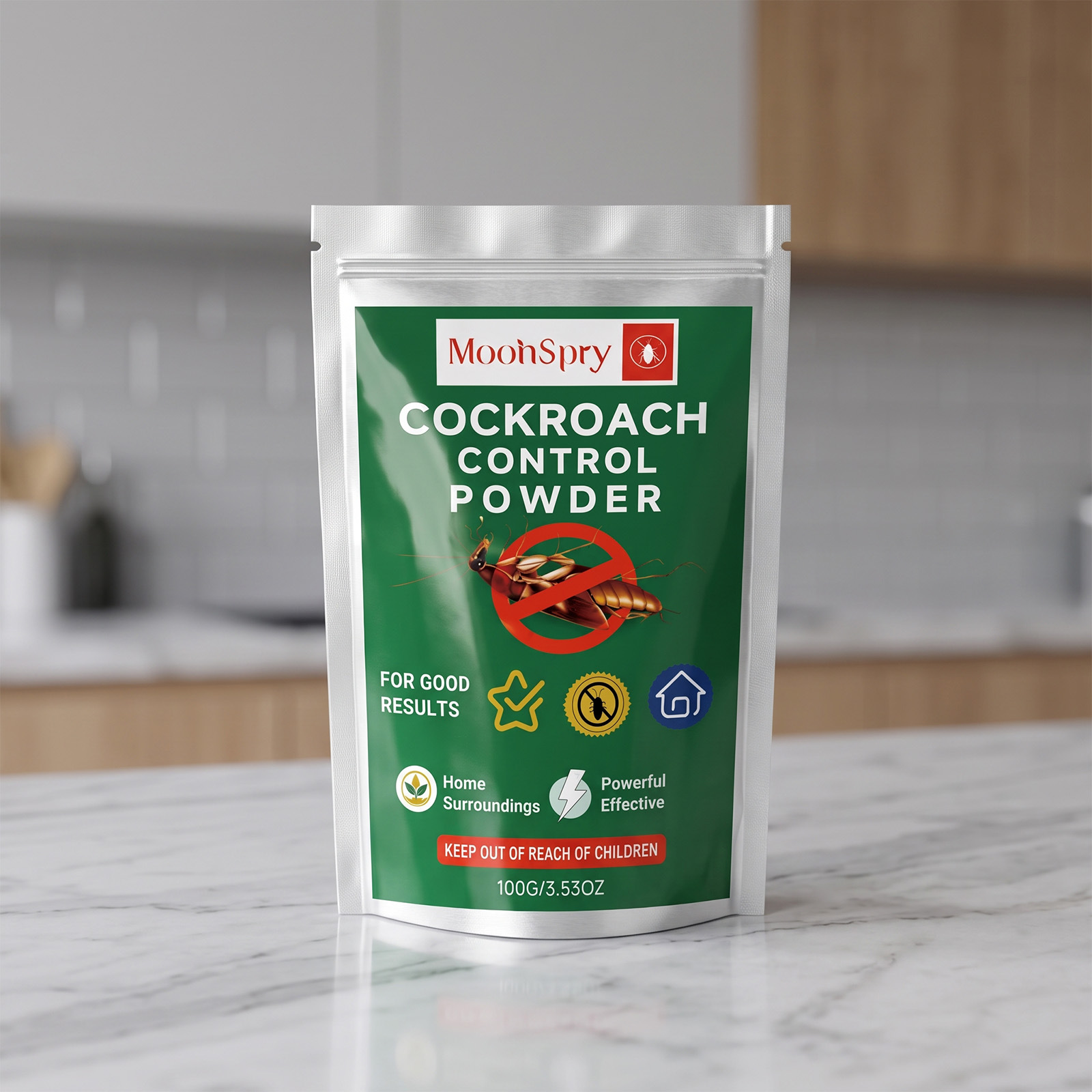 Kakerlakenabwehrpulver, Milde Formel Für Den Täglichen Gebrauch Im Haushalt, Wehrt Kakerlaken Und Kriechende Schädlinge Ab, Praktisches Pulver – 100 G -- Biemmedue