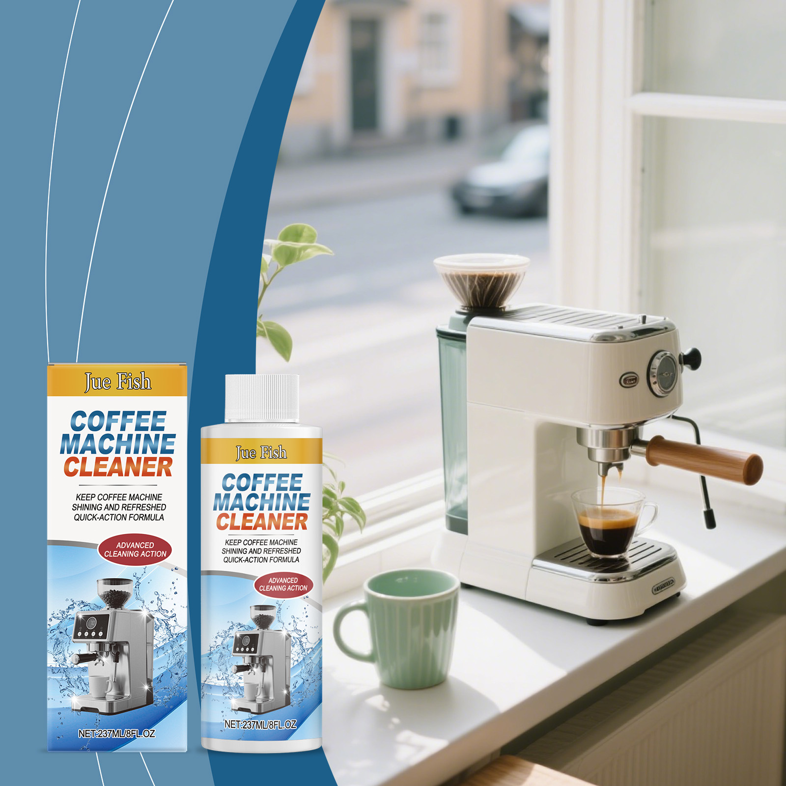 Kaffeemaschinenreiniger, Entfernt Schmutz Und Ablagerungen Aus Kaffeemaschinen Und Reinigt Filter Universeller Haushaltsreiniger – 237 Ml -- Biemmedue