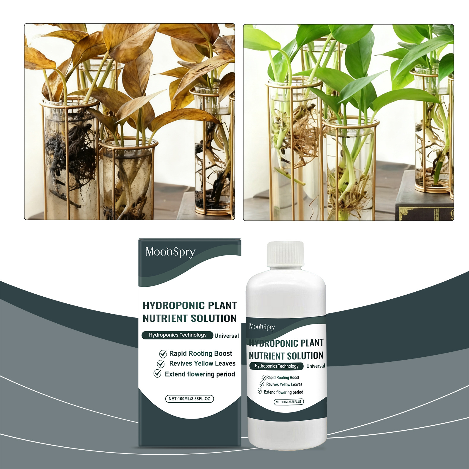 Konzentrierte Nährlösung Für Hydrokulturpflanzen, Fördert Das Wurzelwachstum Und Pflegt Topfblumen – 100 Ml -- Biemmedue