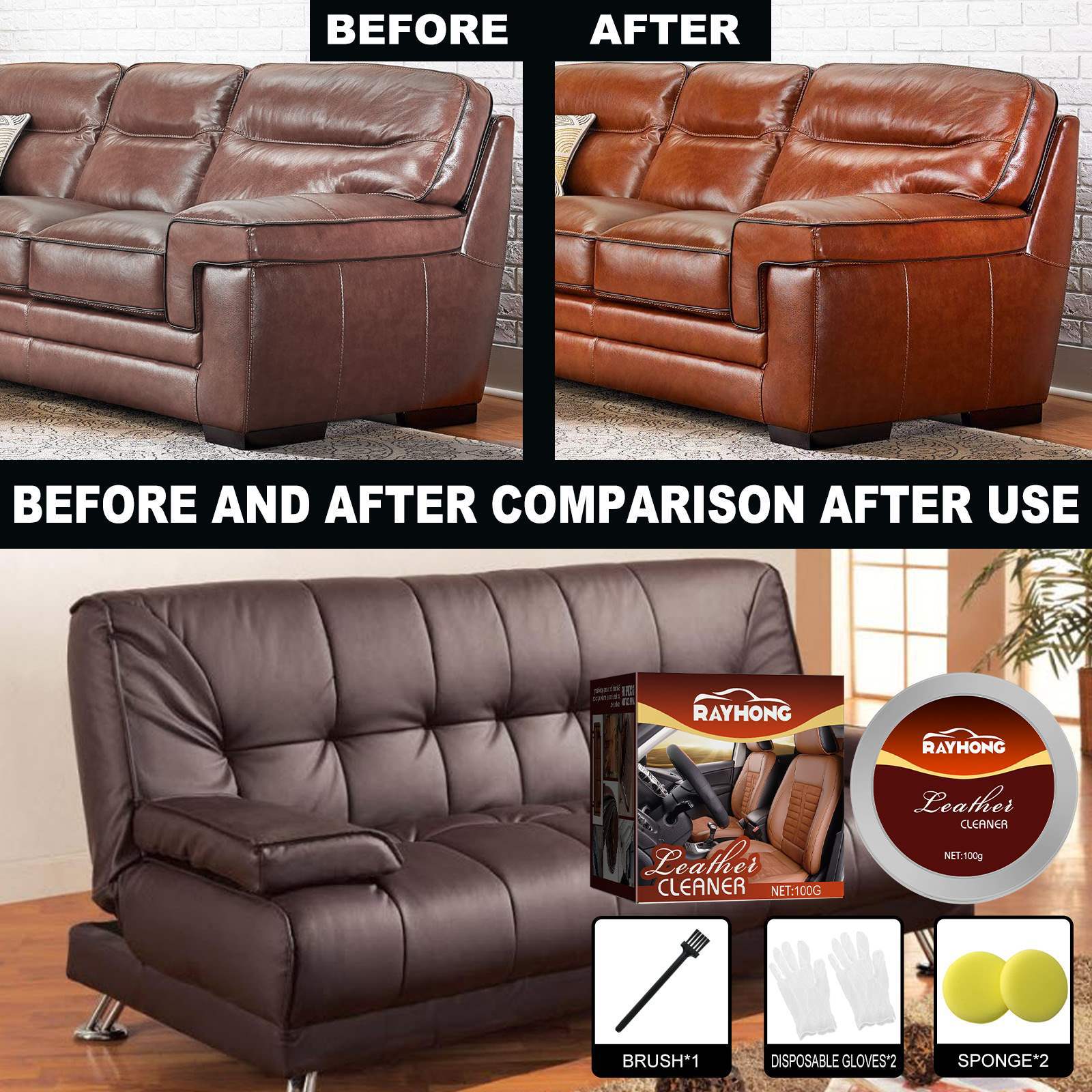 Lederreinigungs- Und -reparaturcreme – Reinigung, Pflege, Fleckenentfernung, Pflege Von Sofas, Lederbekleidung Und Taschen – Lederreinigungs- Und -reparaturcreme (set) -- Biemmedue