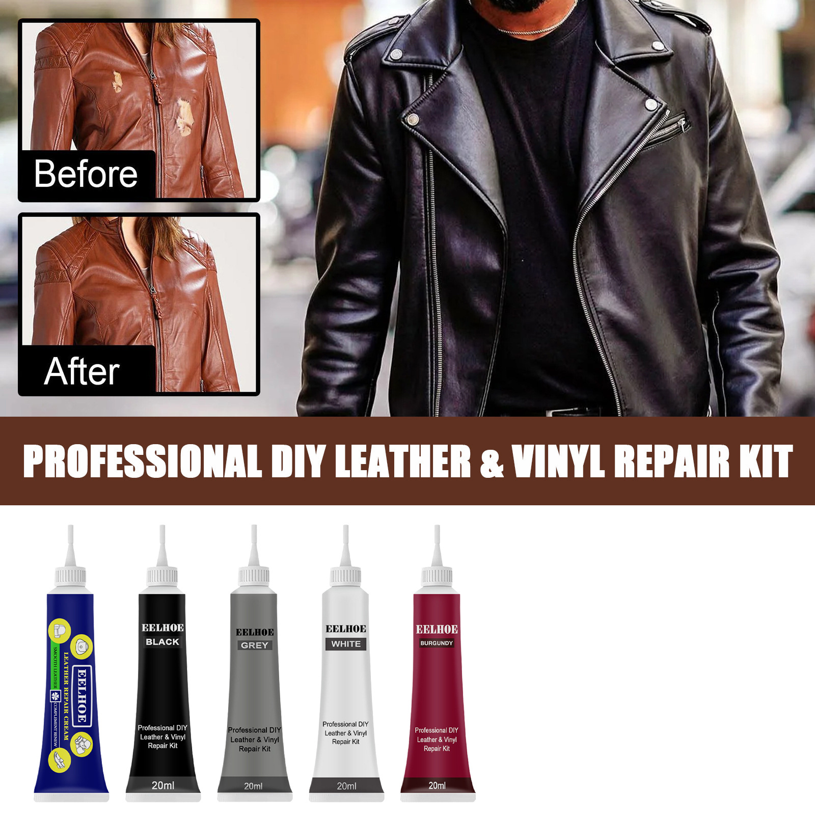 Lederreparaturcreme Für Autos, Taschen, Schuhe, Sofas, Zur Farbkorrektur Und Restaurierung Von Leder – 20 Ml -- Biemmedue