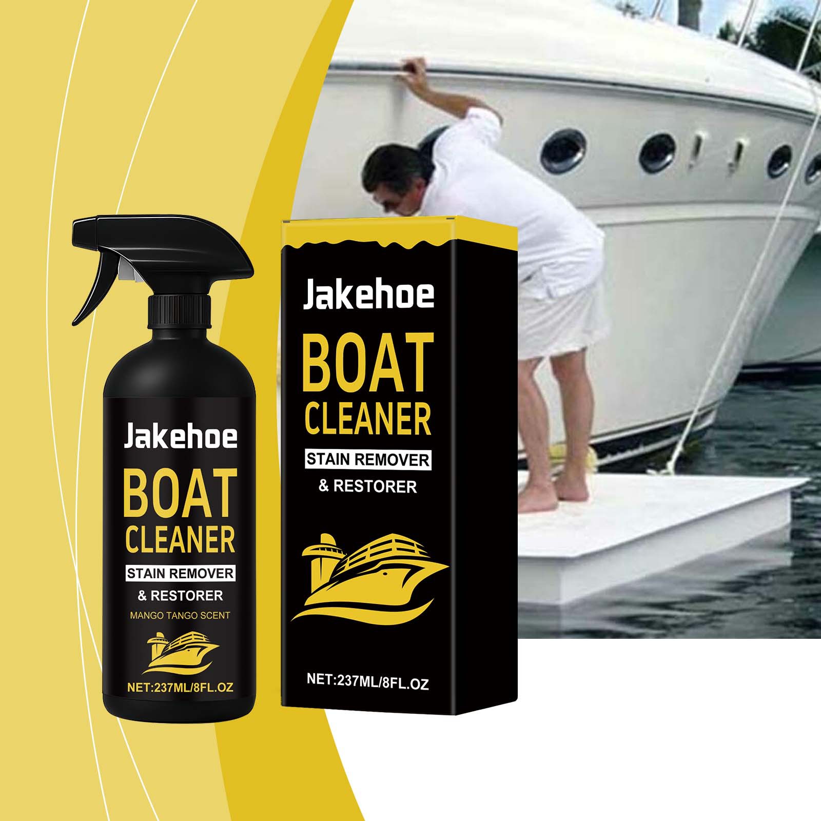 Marine-fleckenentferner Löst Meerwasser-ölflecken Und Rost, Reinigt Und Pflegt Bootsprodukte – 237 Ml -- Biemmedue
