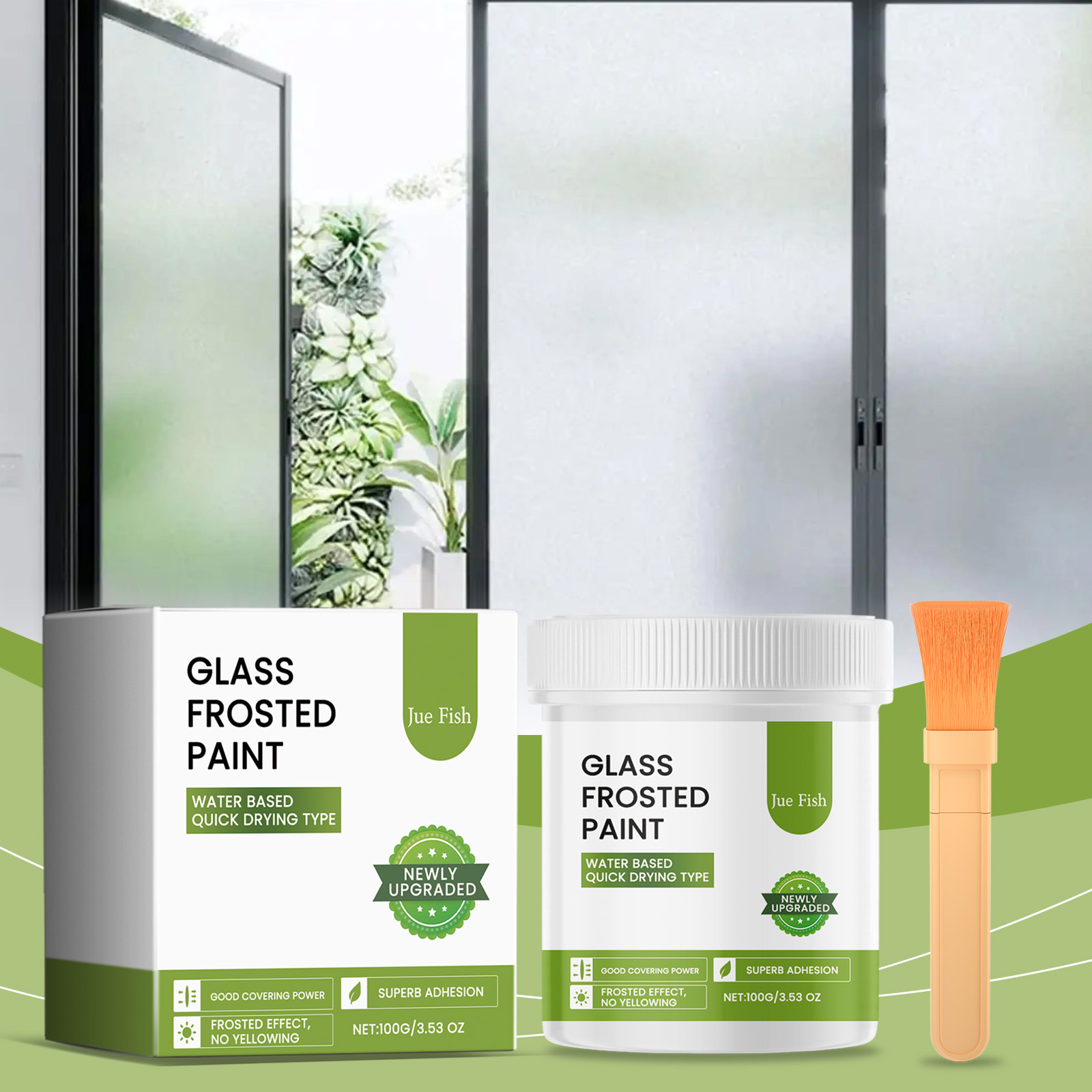 Matte, Mattierte Glasfarbe Für Büro, Bad Und Sichtschutz – 100 G + Pinsel -- Biemmedue