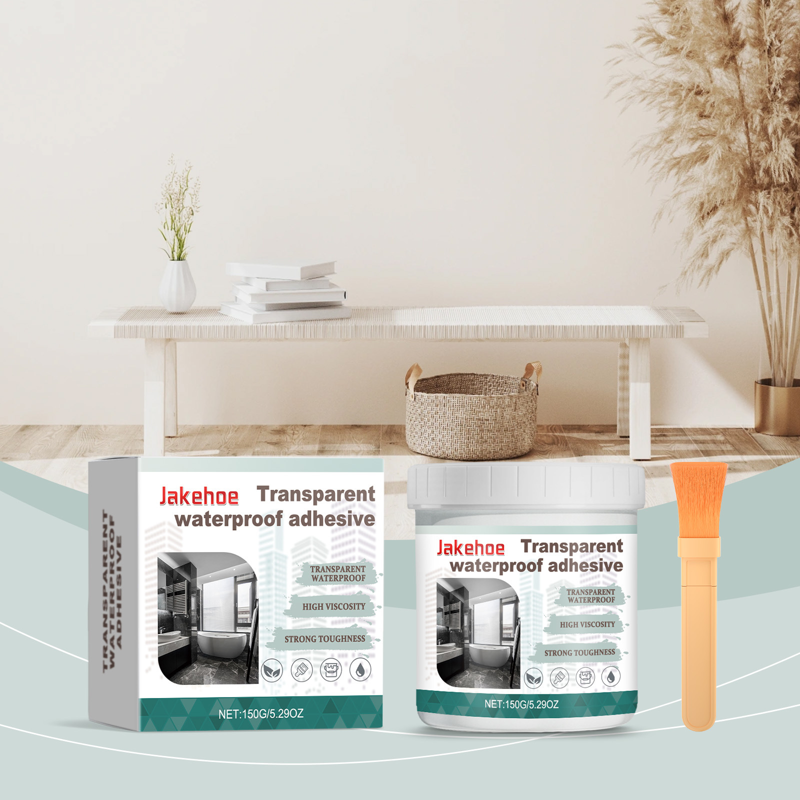 Multifunktionaler, Transparenter Und Wasserfester Kleber Für Die Heimwerkerarbeiten. Fliesen Müssen Nicht Entfernt Werden. Auslaufsicher, Abriebfest, Wasserdicht Und Unsichtbar. – 150 G × 1, Pinsel ×