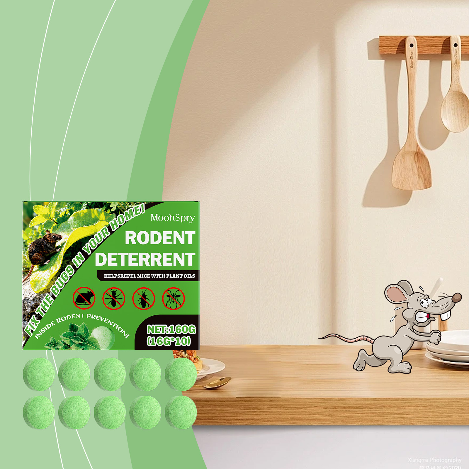Mäuseabwehrtabletten, Praktisch Für Den Gebrauch Zu Hause Und In Innenräumen, Geeignet Für Verschiedene Anwendungsbereiche -- 160 G (16 G 10) -- Biemmedue