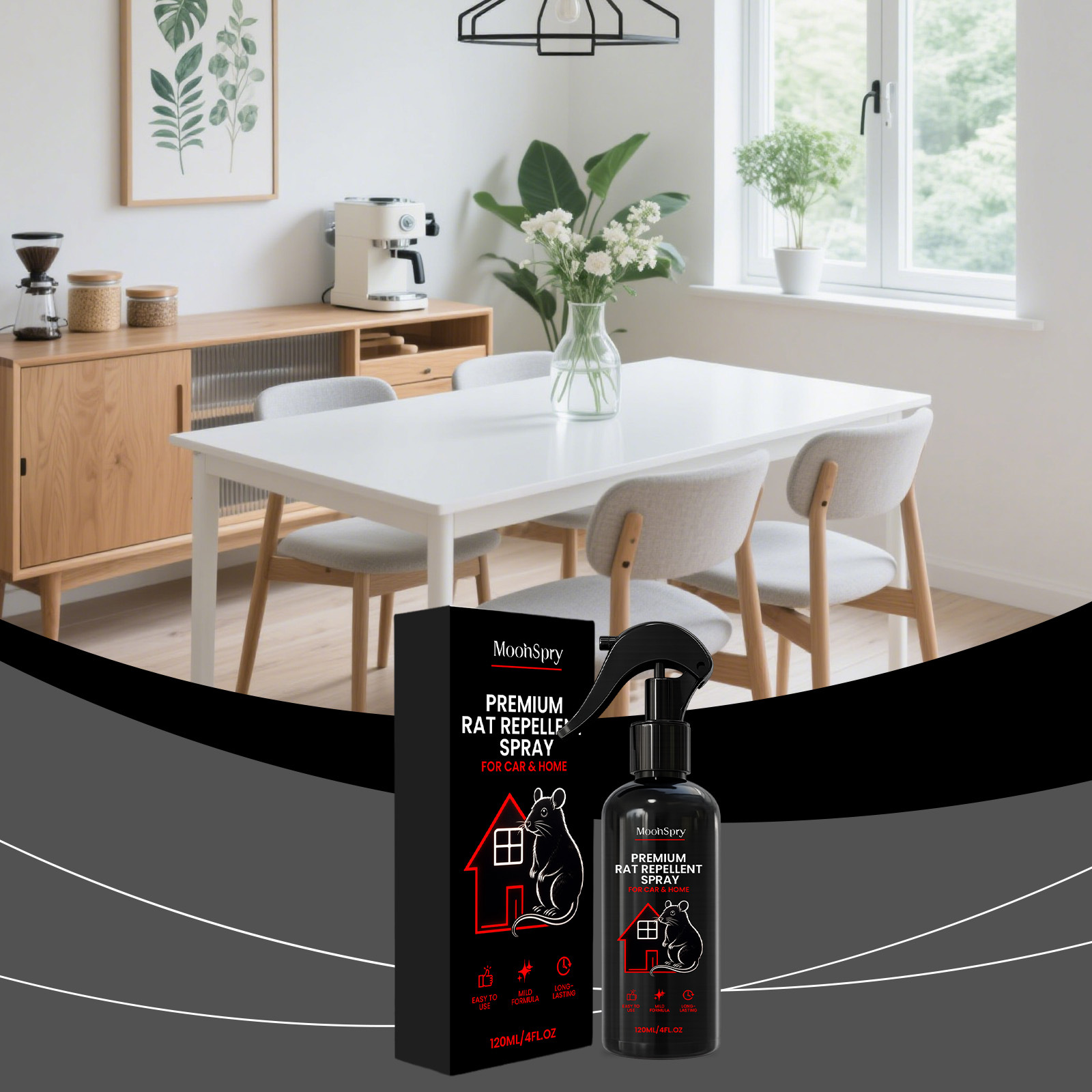 Nagetierabwehrspray Für Zuhause, Schlafzimmer Und Küche. Hält Nagetiere Drinnen Und Draußen Fern Und Schützt Sie Vor Ihnen. Duftend Und Wirksam. – 120 Ml -- Biemmedue