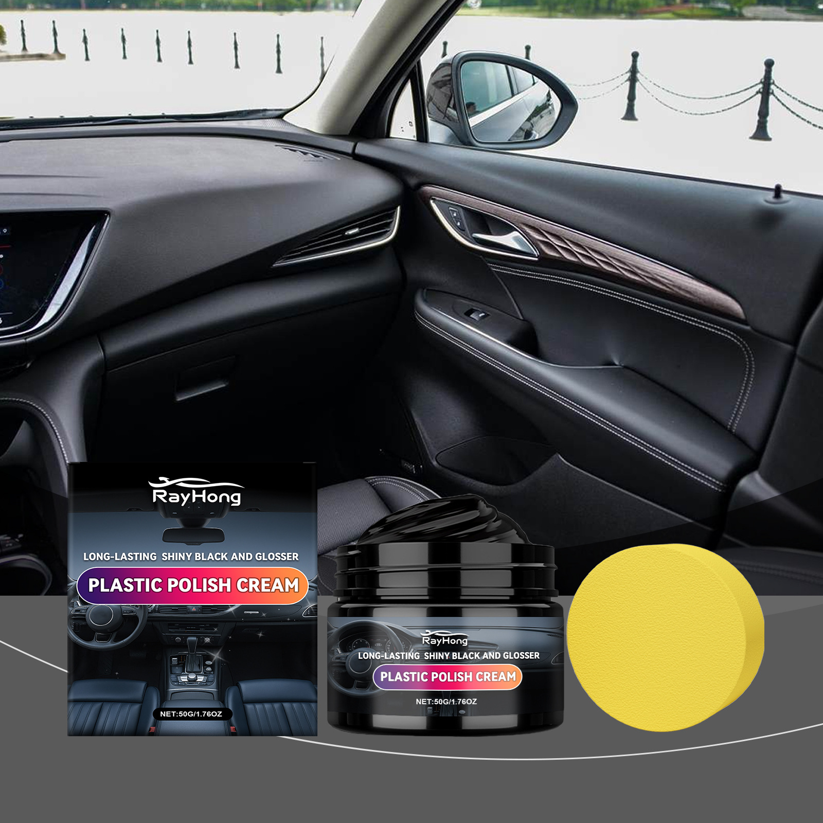 Polierpaste Für Glänzende Auto-kunststoffe – 50 G X 1 Stück, Schwamm X 1 Stück -- Biemmedue