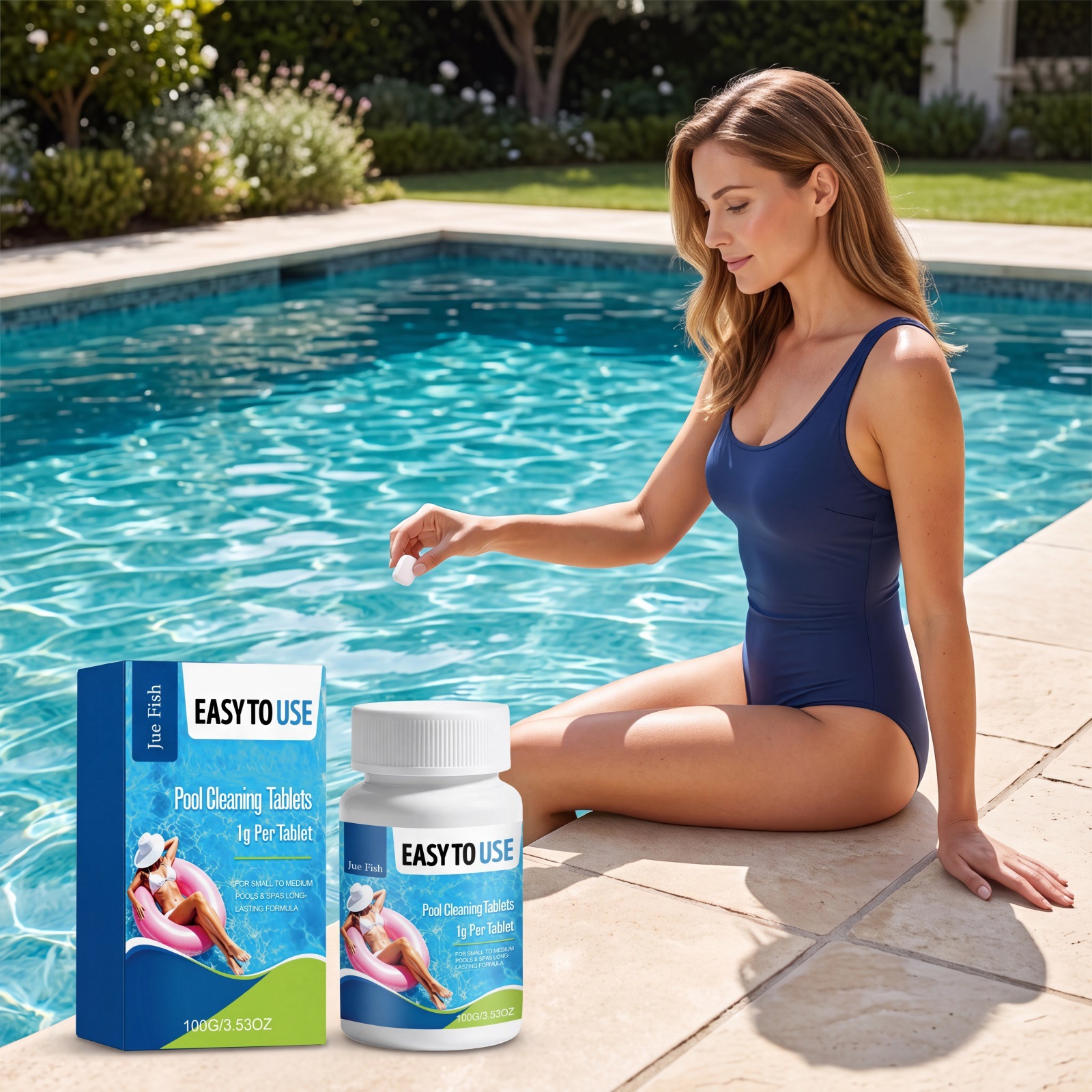 Poolreinigungstabletten – Klärt Poolwasser, Beseitigt Gerüche, Löst Schnell Schmutz Und Ablagerungen – 100 G -- Biemmedue