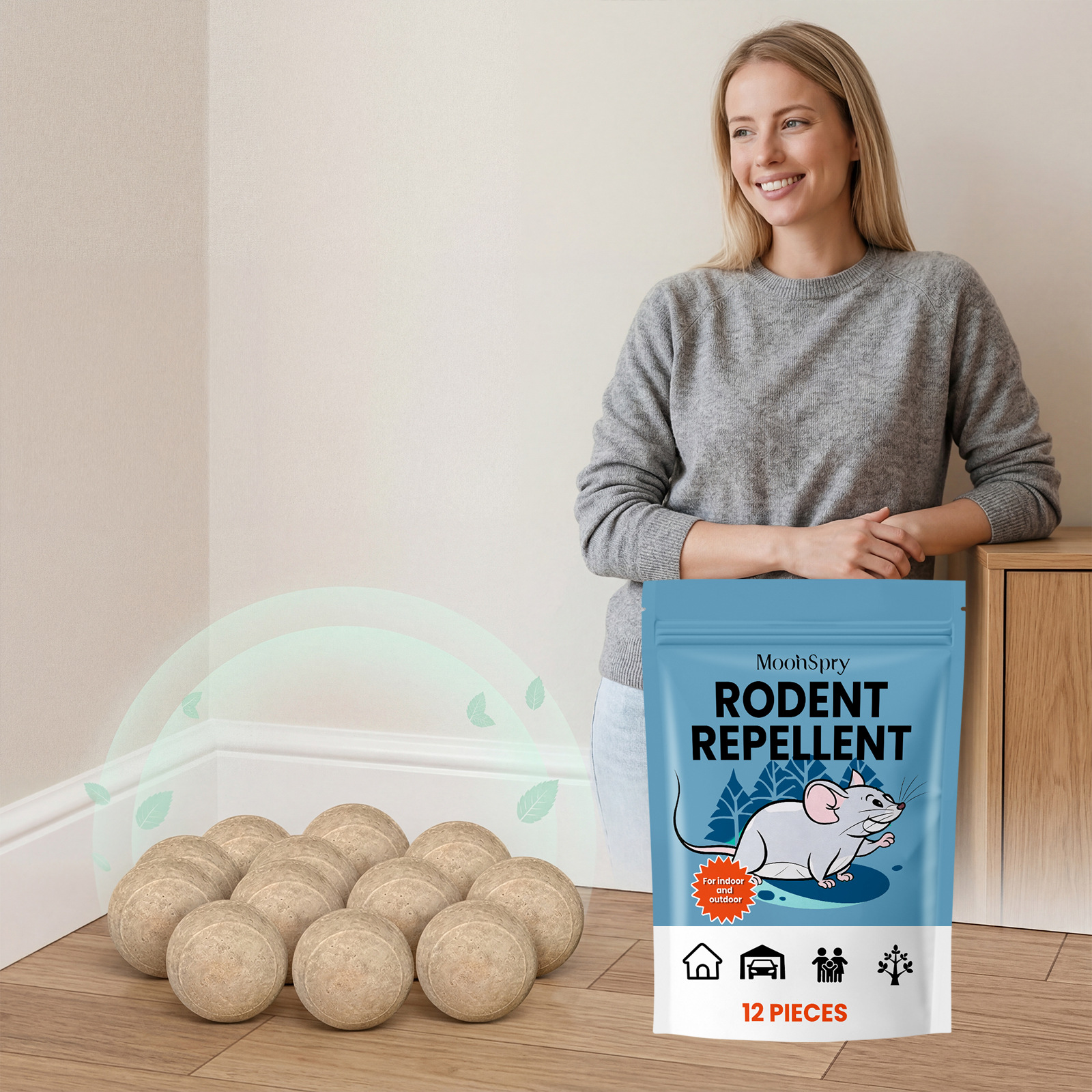 Rattenabwehrtabletten Mit Pflanzenextrakten, Milde Formel, Bieten Kontinuierlichen Und Wirksamen Schutz Für Ihr Zuhause. Praktische Packung Mit 12 Stück. -- Biemmedue