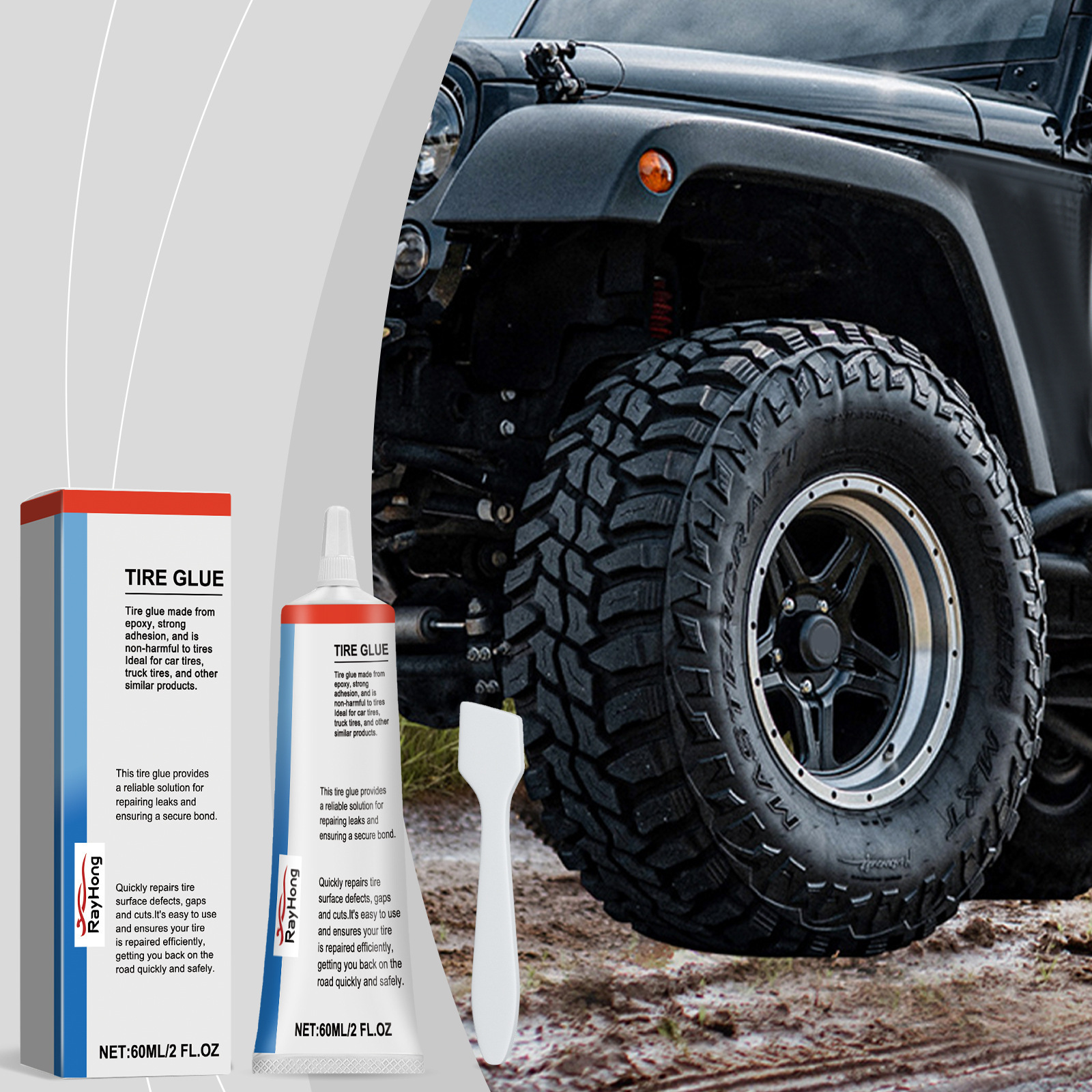 Reifenreparaturset Zur Ausbesserung Von Rissen Und Kratzern In Der Seitenwand Von Autoreifen – 60 Ml + Schaber -- Biemmedue