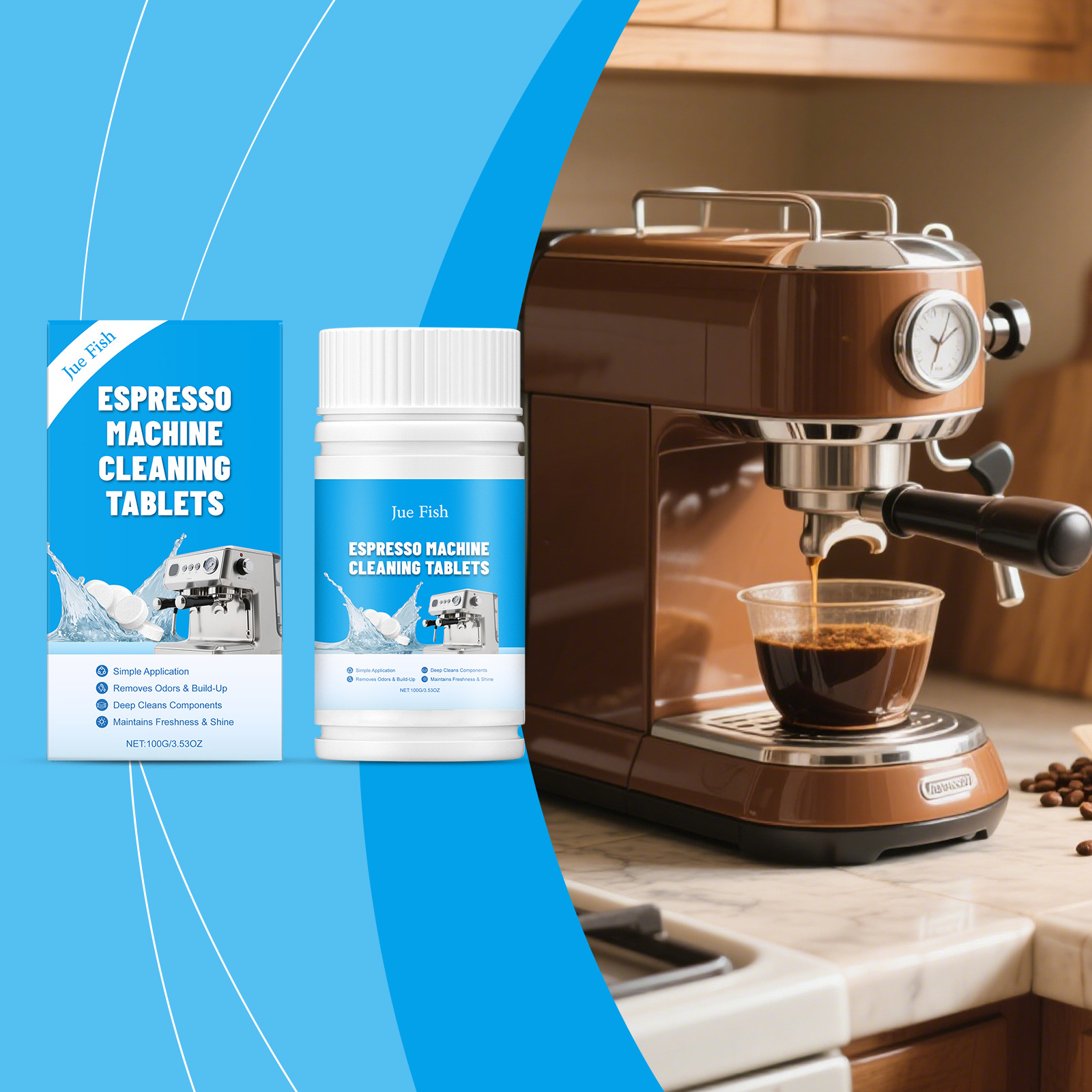 Reinigungstabletten Für Kaffeemaschinen – Universell, Sanfte Tägliche Reinigung Von Kaffeebohnenflecken Und Kalkablagerungen – 100 G -- Biemmedue