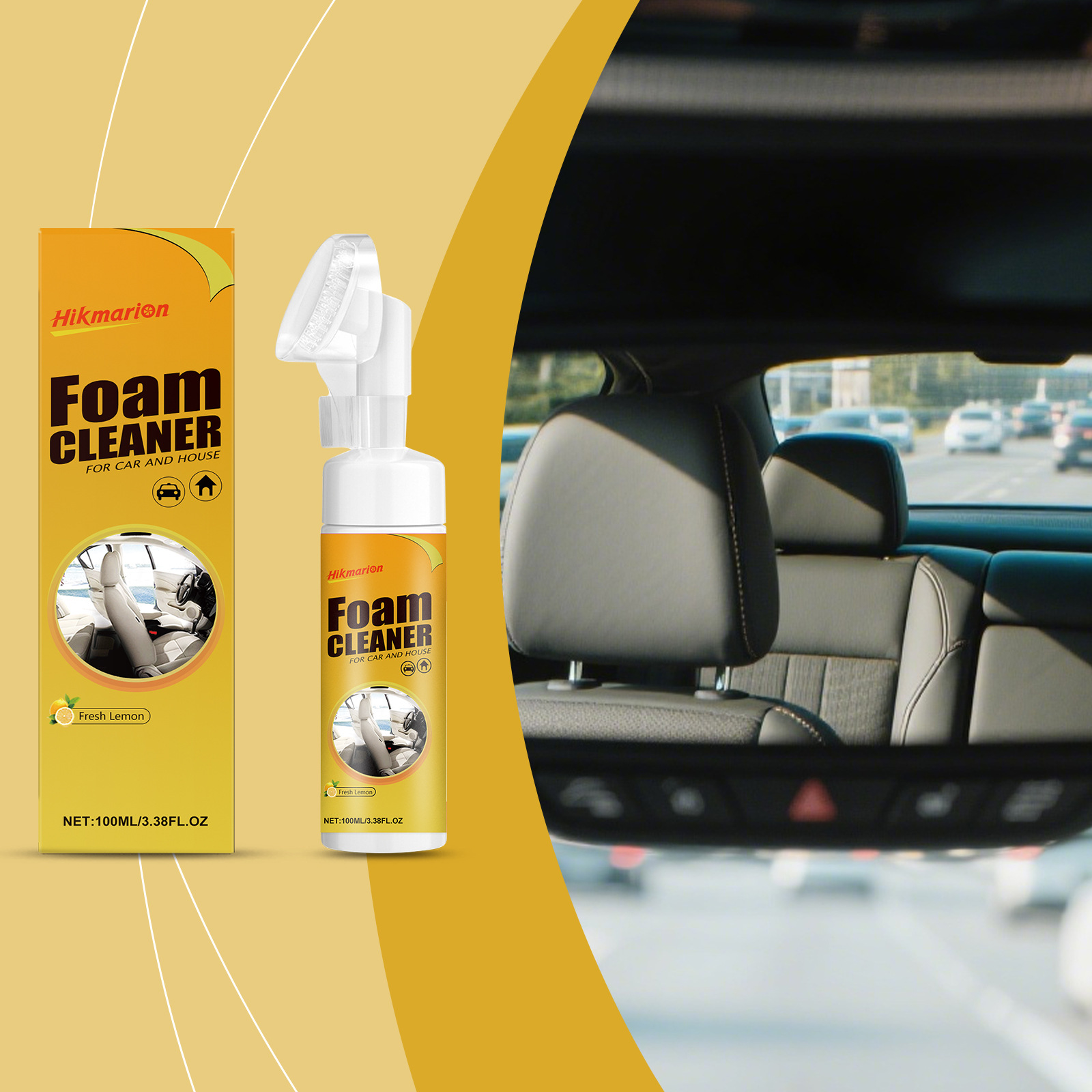 Schaumreiniger Für Die Tägliche Reinigung, Fleckenentfernung Und Aufhellung Von Autositzen – 100 Ml -- Biemmedue