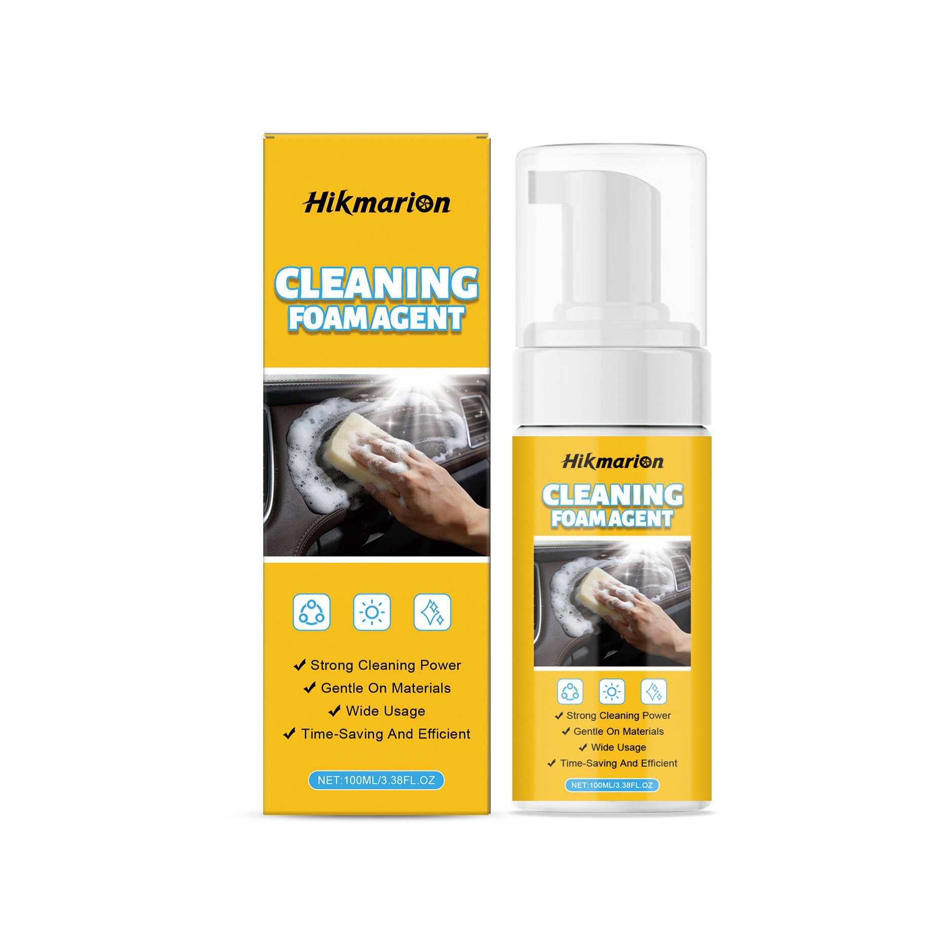 Schaumreiniger Für Die Tägliche Reinigung, Fleckenentfernung, Aufbereitung Und Glanzpflege Von Autositzen – 100 Ml -- Biemmedue