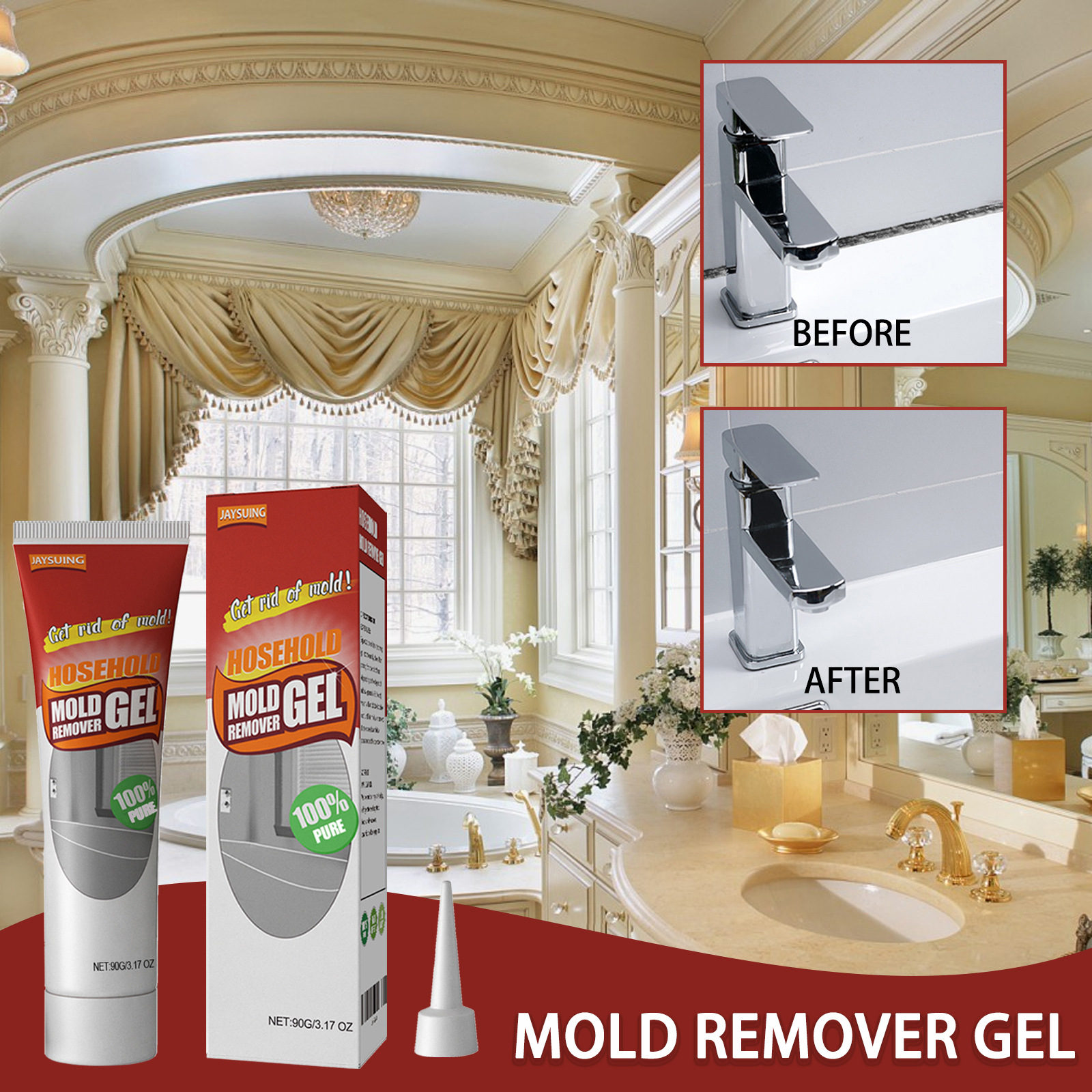 Schimmelentfernungsgel Für Badezimmer- Und Küchenwände – 90-g-packung -- Biemmedue