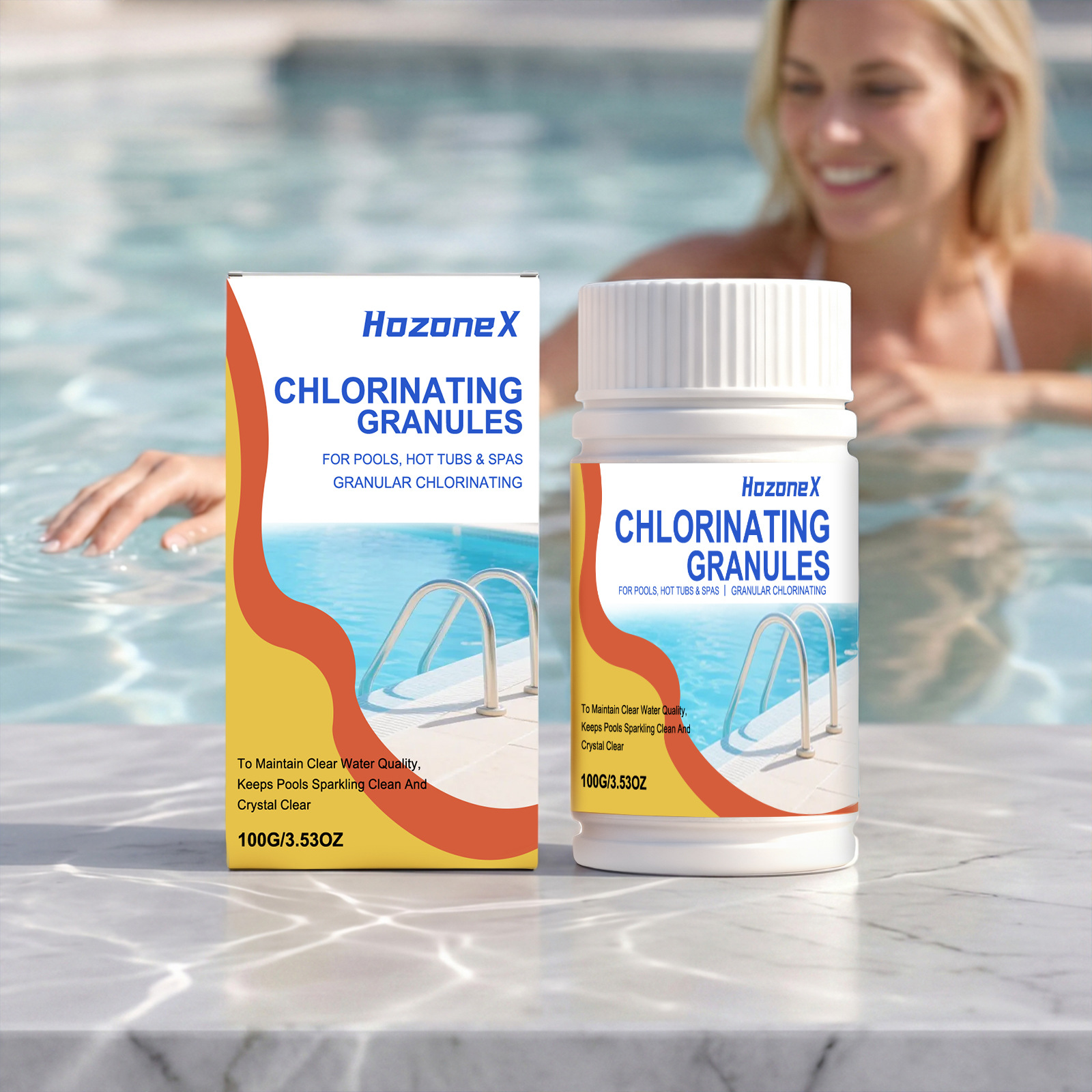 Sofort Lösliches Chlorgranulat Für Schwimmbäder, Den Hausgebrauch, Whirlpools Und Die Wasserpflege Poolreinigungsmittel – 100 G -- Biemmedue