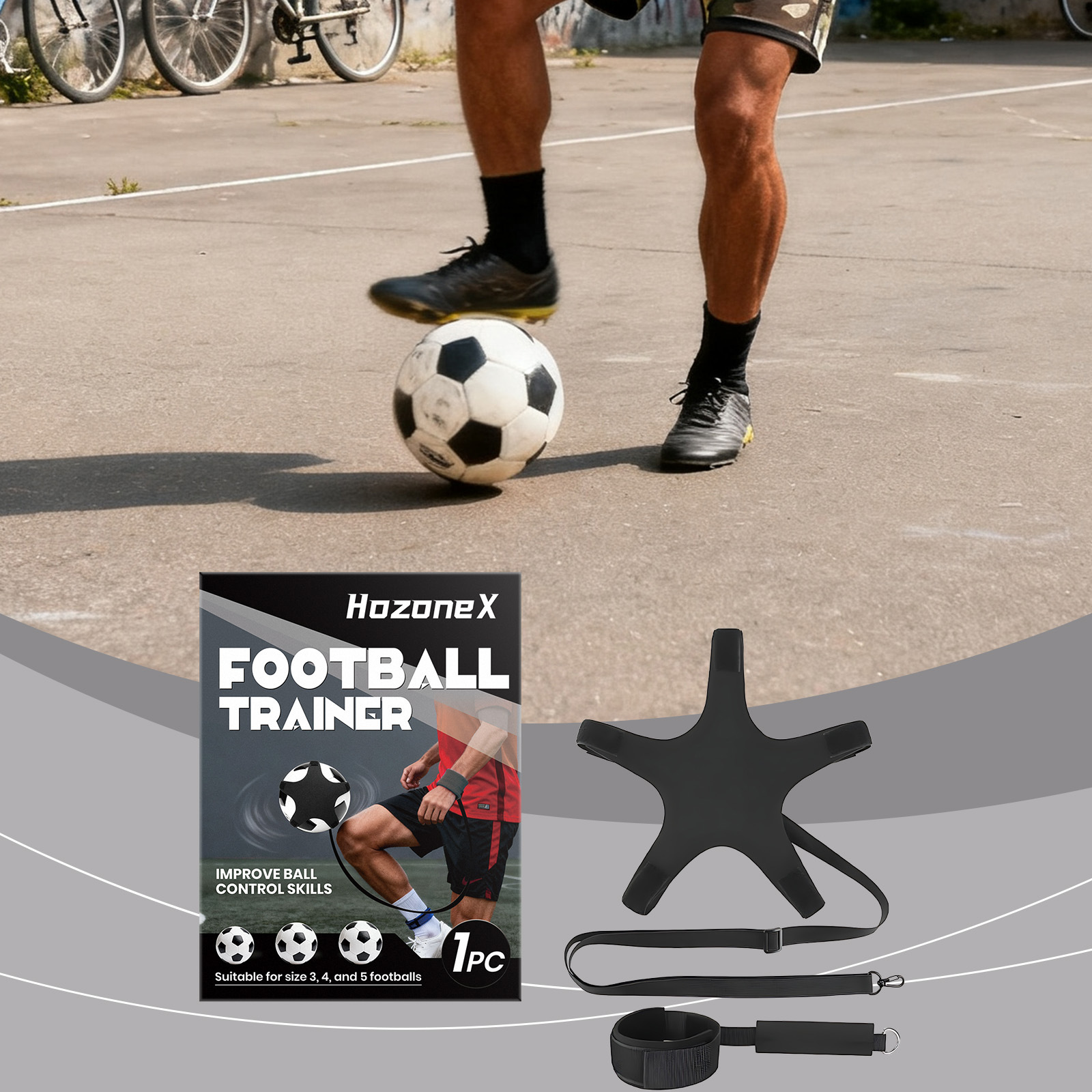 Verstellbarer Fußball-jongliertrainer Mit Automatischem Rückprall, Fußball-geschwindigkeitstrainer Für Anfänger – 1 Stück -- Biemmedue