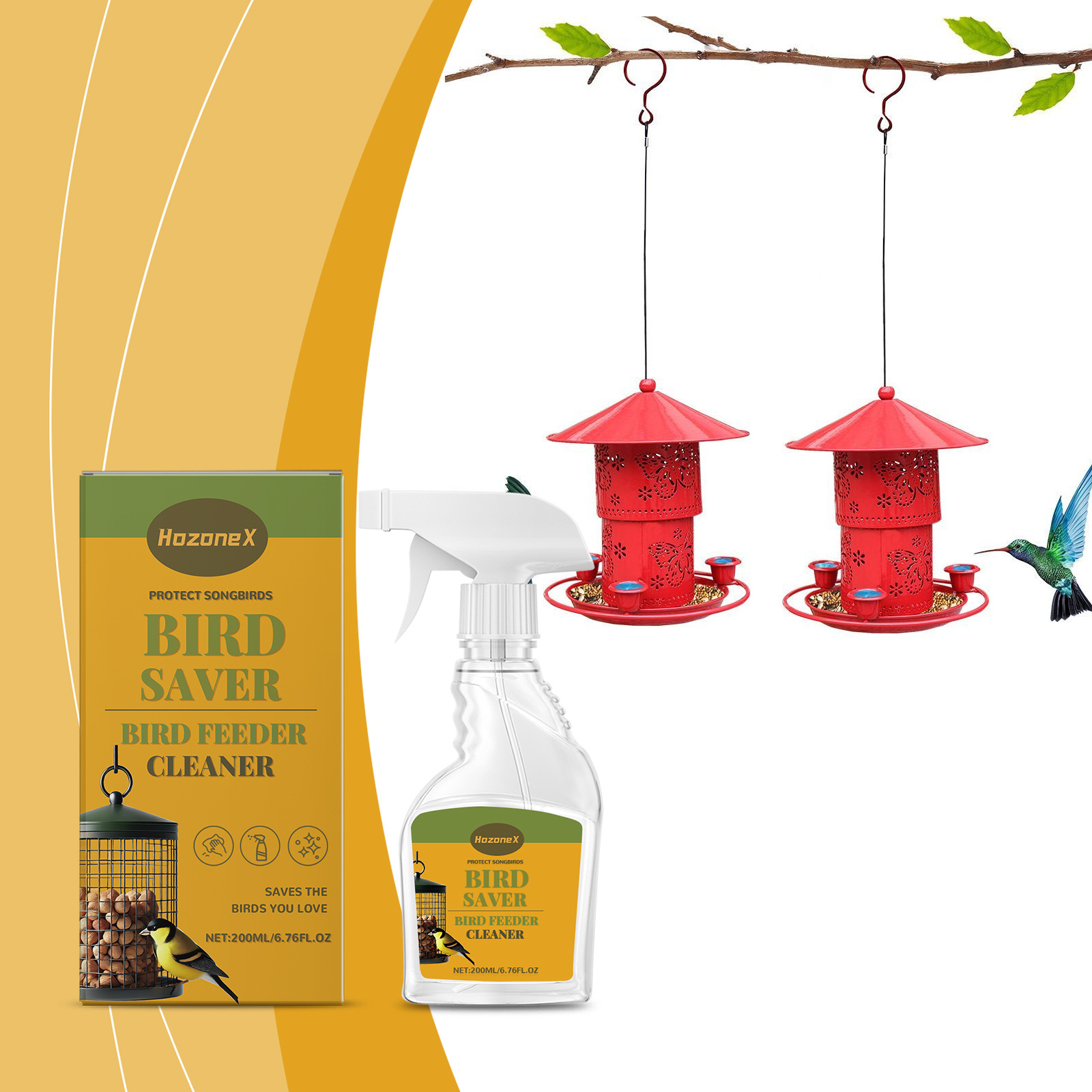Vogelfutterhausreiniger, Sanft Zu Vögeln, Desodorierend Und Erfrischend – 200 Ml -- Biemmedue