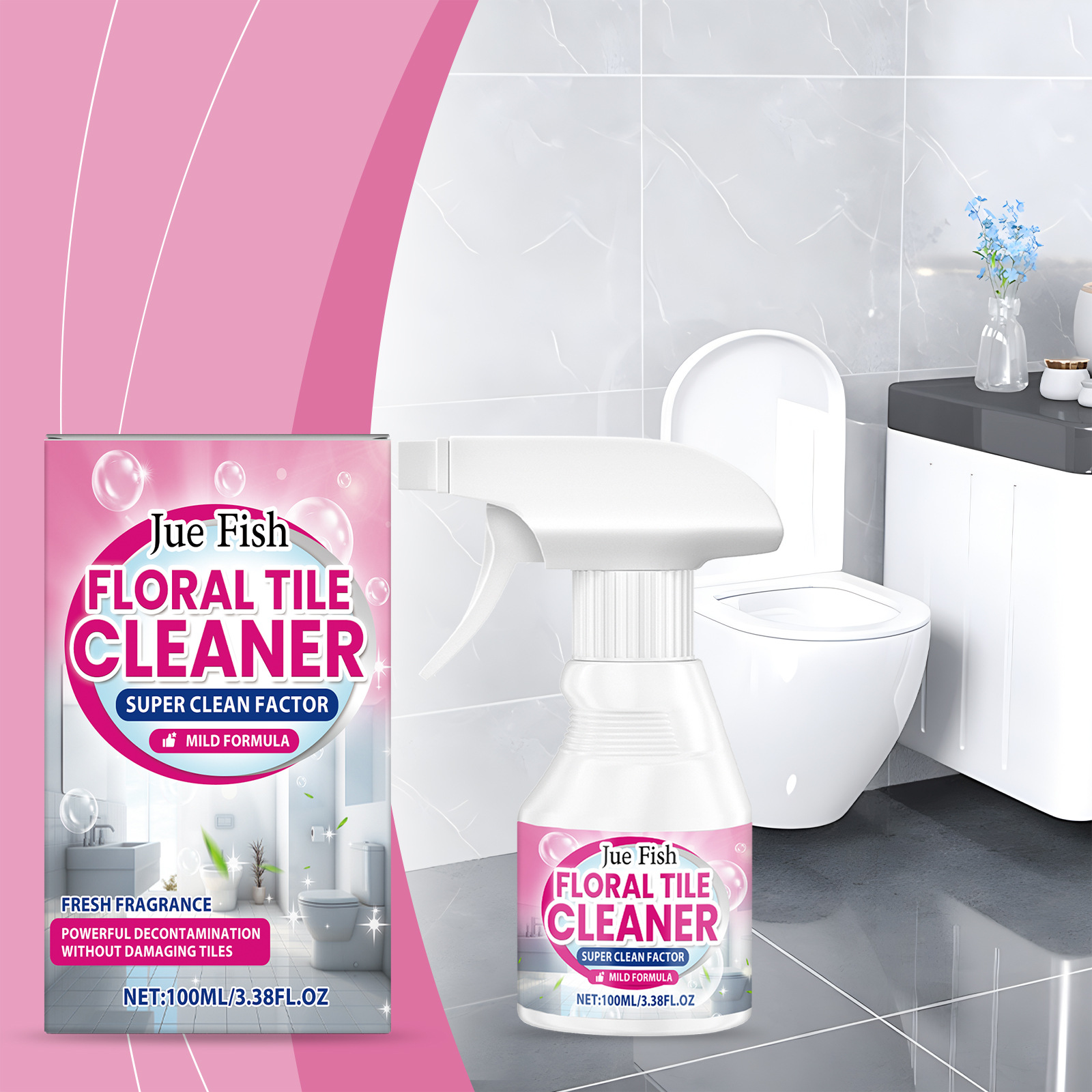 Wc-reiniger Mit Blumigem Duft, 100 Ml, Zur Entfernung Von Urinflecken, Schmutz Und Gerüchen – Für Badezimmer-wcs -- Biemmedue