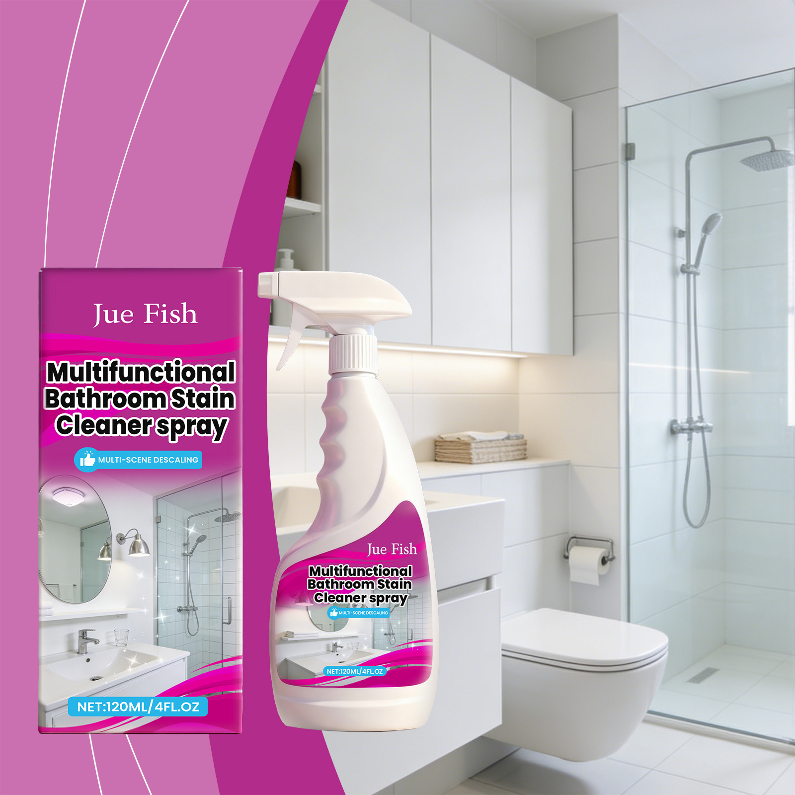 Wc-reiniger, Fleckenentferner, Bad-wc-reiniger, Entfernt Flecken, Kalkablagerungen Und Gerüche, Mit Frischem Duft – 120 Ml -- Biemmedue