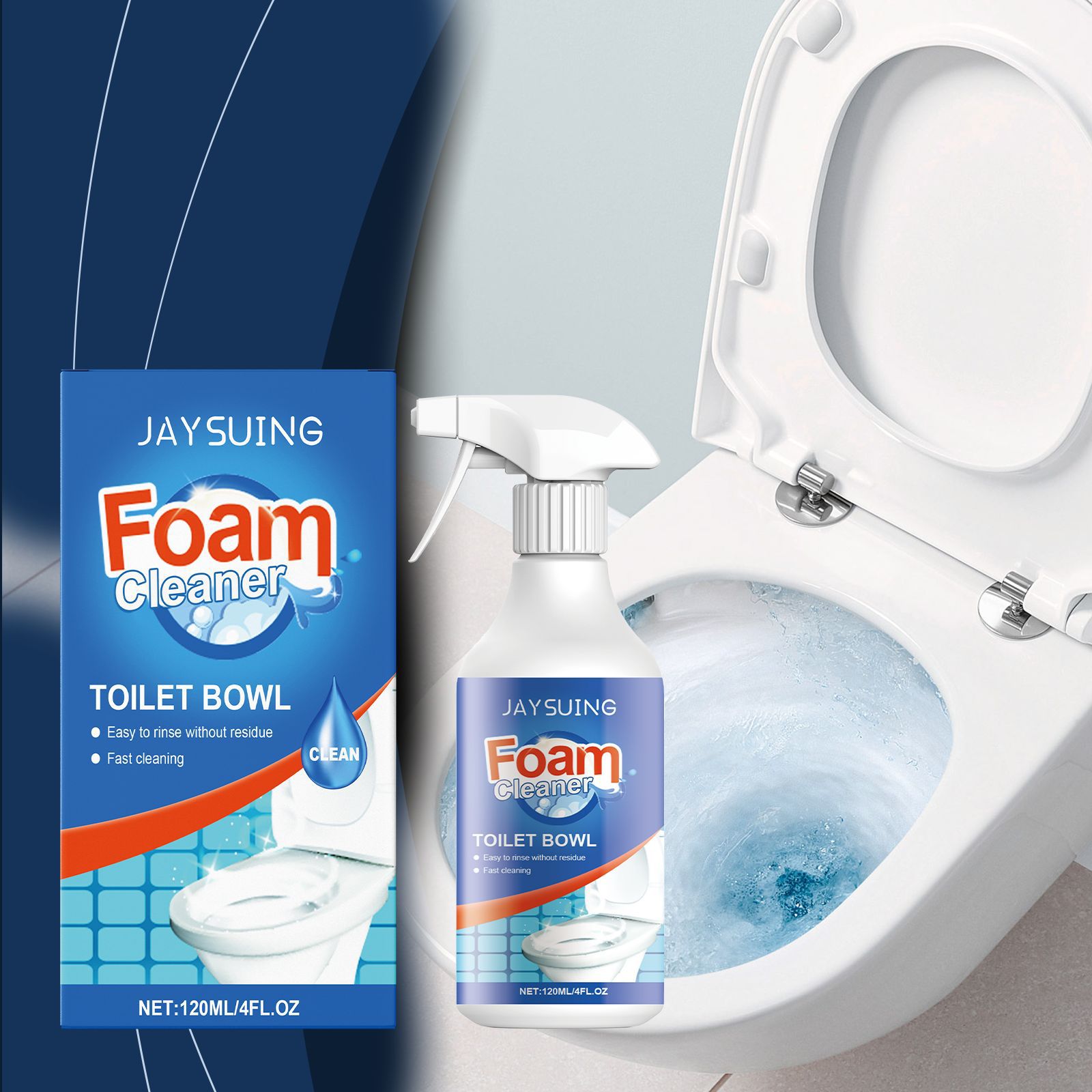 Wc-schaumreiniger, Wc-reiniger, Vergilbungsentferner, Geruchsentferner, Fleckenentferner – 120 Ml -- Biemmedue