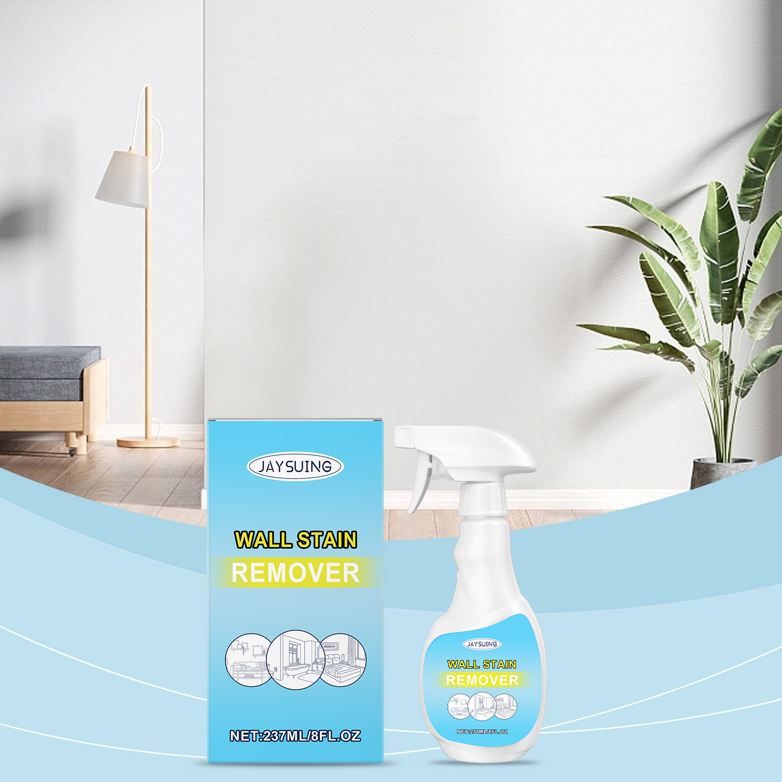 Wandreiniger, Wasser- Und Schimmelabweisend, Sanfter Und Praktischer Reiniger Für Badezimmerwände – 237 Ml -- Biemmedue