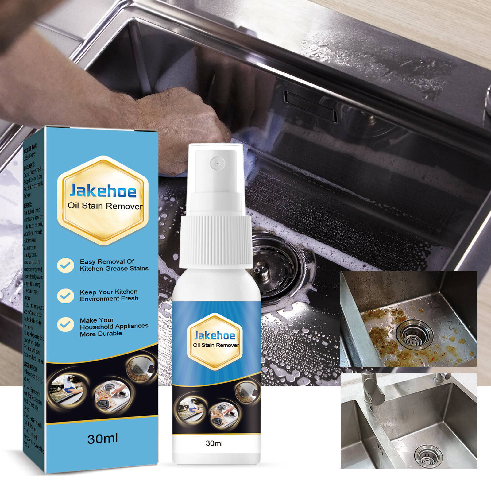 Ölfleckenentferner Für Dunstabzugshauben, Kochfelder Und Spülbecken – 30 Ml -- Biemmedue