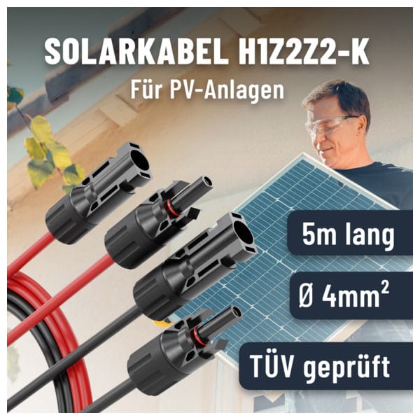 Solarkabel-Set 910002, MC4, 2x 5 m, 4 mm² - Absina