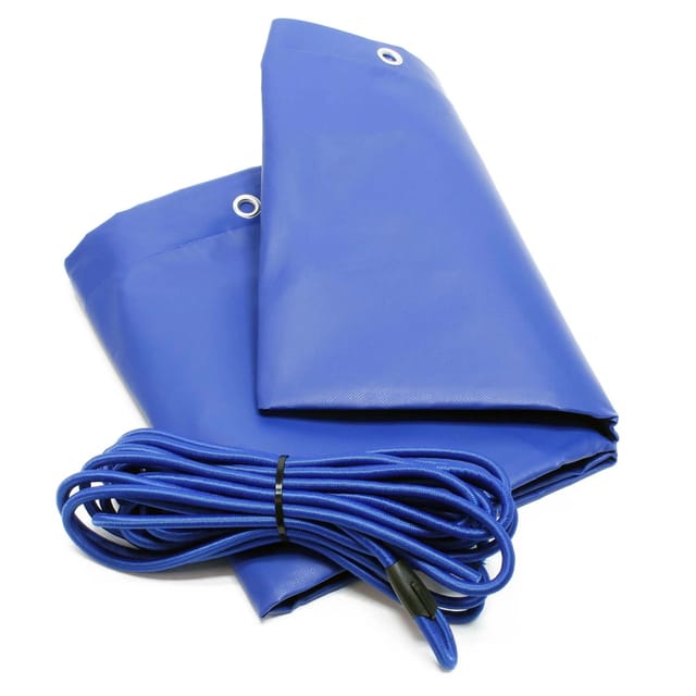 Anhängerplane Flachplane inkl. Planenseil 257,5 x 134,5 x 5 cm, wasserfeste und winddichte Schutzplane, Abdeckplane aus pvc - Wiltec