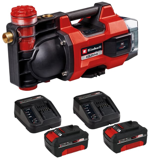 Einhell - Akku-Gartenpumpe Aquinna 36/38 f led + 2x Starterset