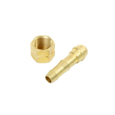 Schlauchtülle mit Überwurfmutter ig 3/8-LINKS, 9 mm (für Brenngas: Propan/Azetylen) - Elmag