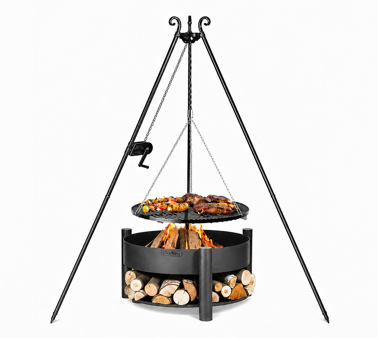 Cookking Schwenkgrill Set Montana 3 Mit Feuerschale, Dreibein Und Grillrost