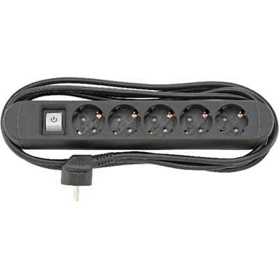 FP - fortis Steckdosenleiste 5-fach H05VV-F3G1,5 3m, mit Magnet