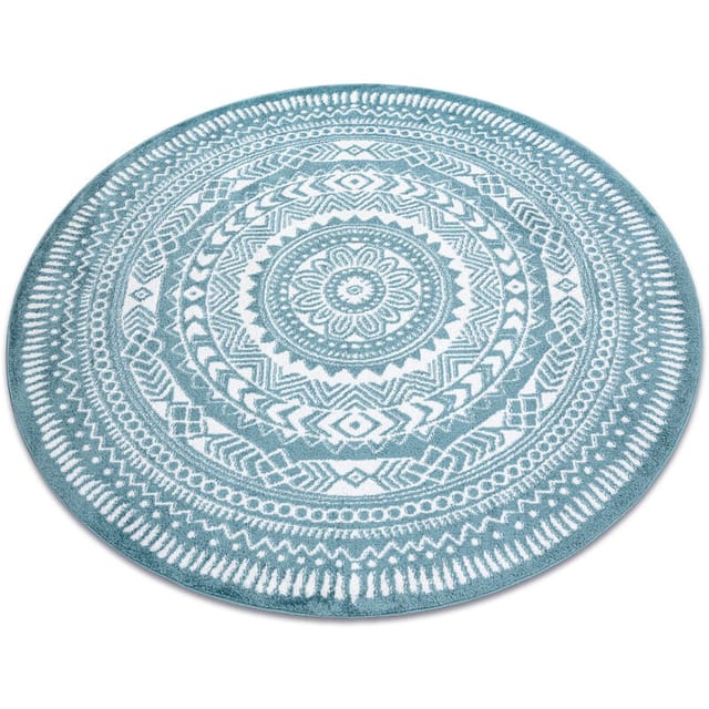 Rugsx - Teppich fun Land Napkin Serviette Kreis - blau blue rund 160 cm