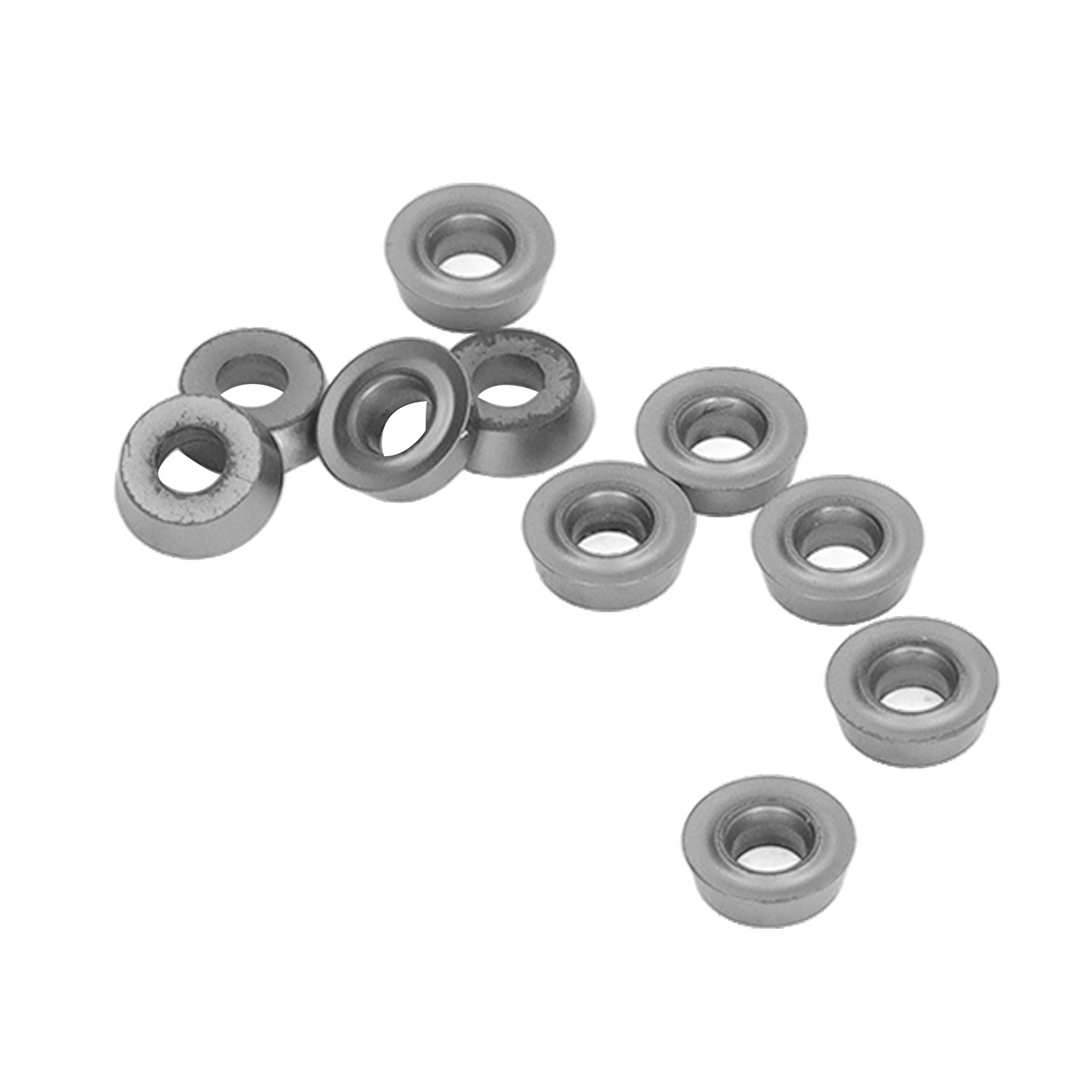 Satz Mit 10 Hartmetall-dreheinsätzen Für Cnc-fräsen, Beschichtet Und Indexierbar, Mit Aufbewahrungsbox Für Den Industriellen Einsatz.