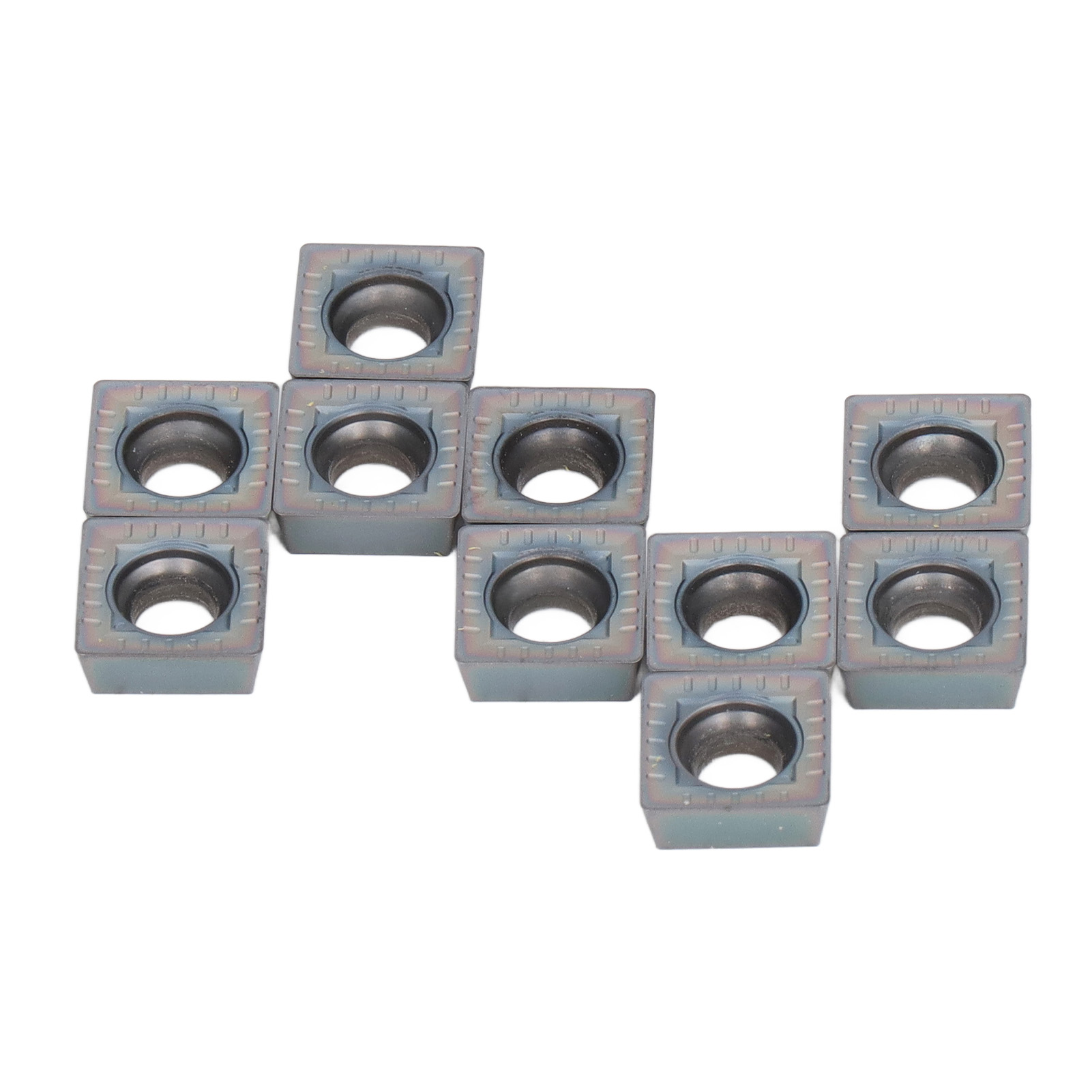 Satz Von 10 Farbigen Hartmetall-fräseinsätzen Mit Feiner Oberfläche, Für Cnc-drehmaschinen, Mehrschichtige Beschichtung.