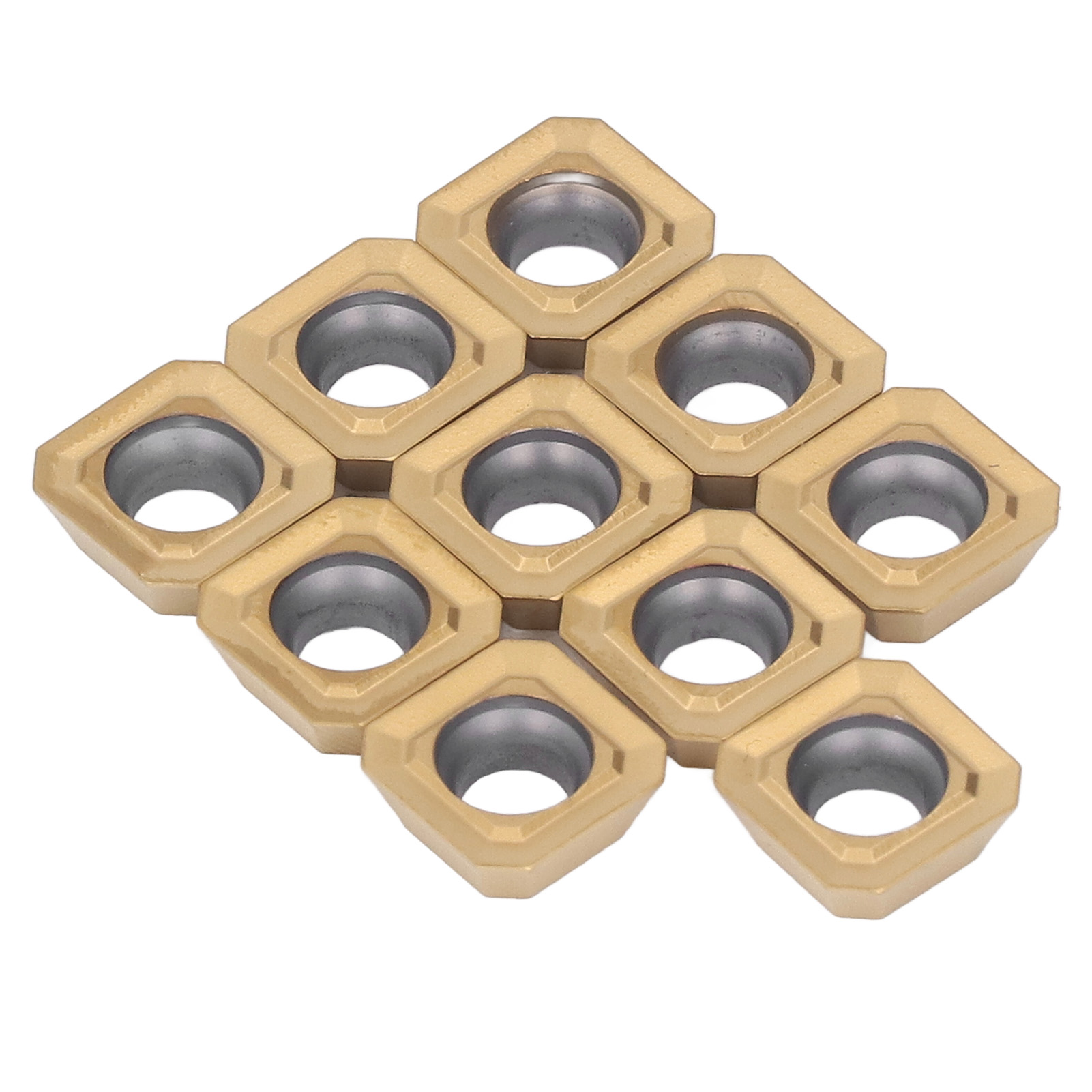 Satz Von 10 Hartmetall-fräseinsätzen, Beschichtet Und Verschleißfest, Für Cnc-drehmaschinen, Effizientes Fertigbearbeiten Und Bearbeiten Von Stahl.