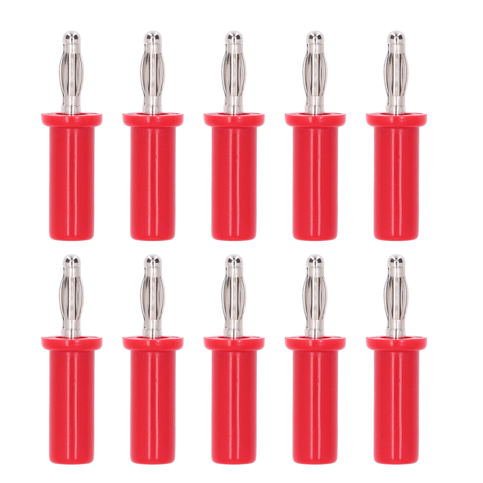 Packung Mit 10 Abs-verlöteten Messing-bananensteckern Für Lautsprecher Elektronischer Instrumente, 4 Mm, Rot