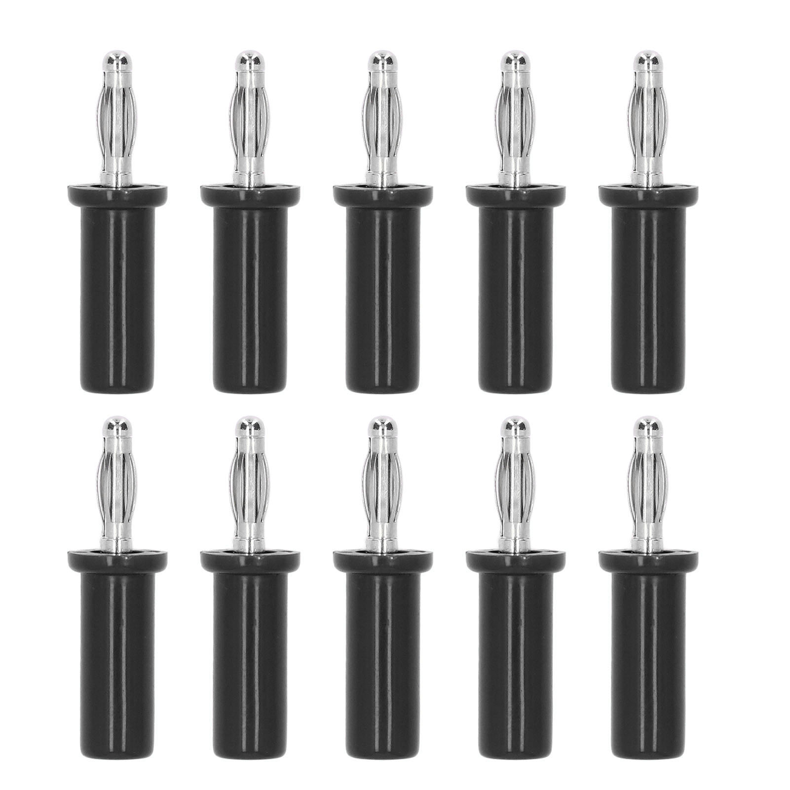 Packung Mit 10 Abs-verlöteten Messing-bananensteckern Für Lautsprecher Elektronischer Instrumente, 4 Mm, Schwarz
