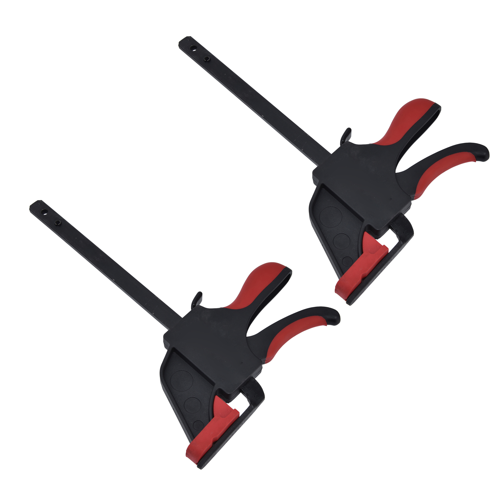 Set Aus 2 Einhändig Bedienbaren F-klemmen Aus 45 Kohlenstoffstahl Mit Automatischer Spannschiene Aus Pa6-nylon Für Die Holzbearbeitung