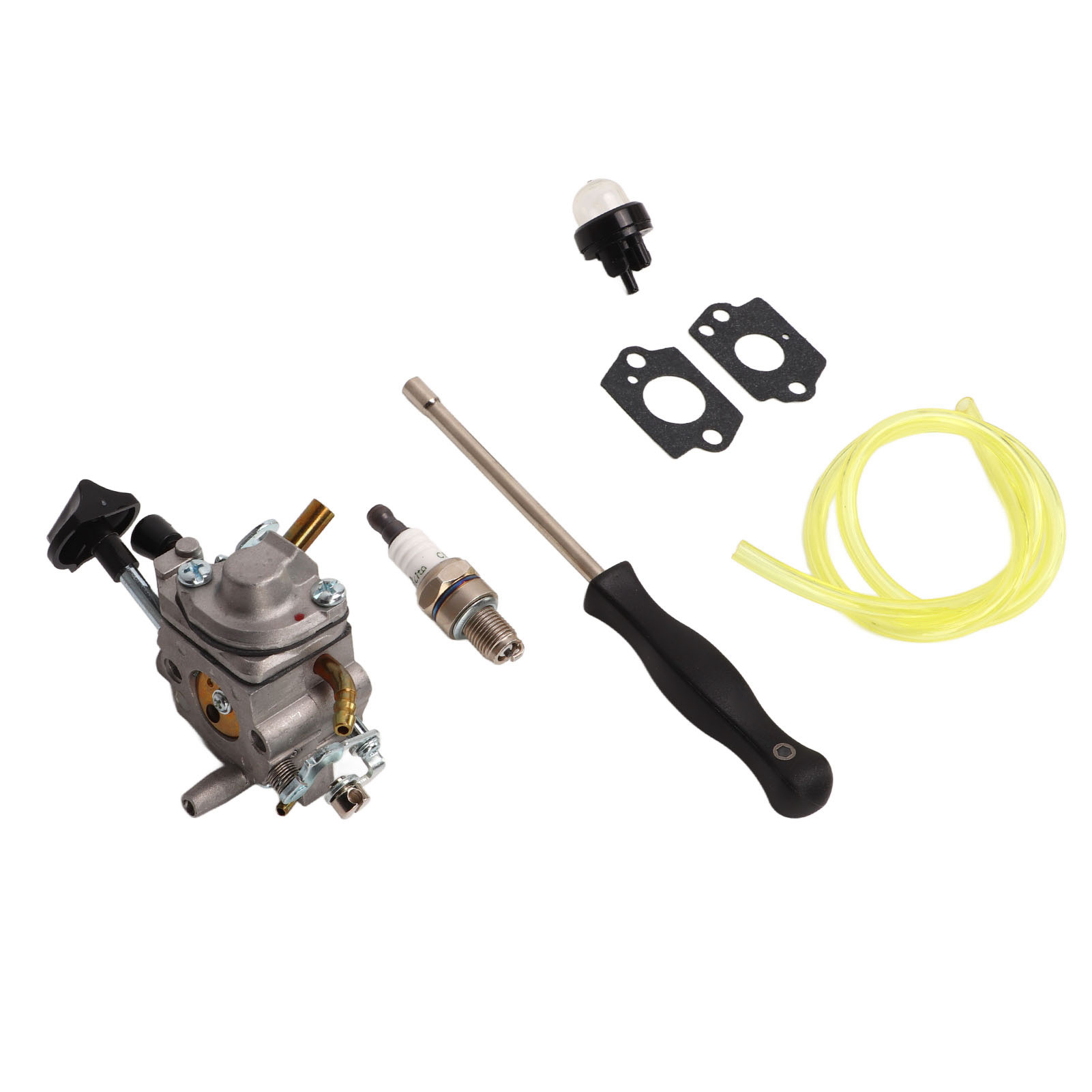 7-teiliges Set Für Stihl Br500, Br550 Und Br600 Kettensägen: Vergaser, Kraftstoffleitung, Öldosendichtung, Zündkerze Und Sechskantschraubendreher.