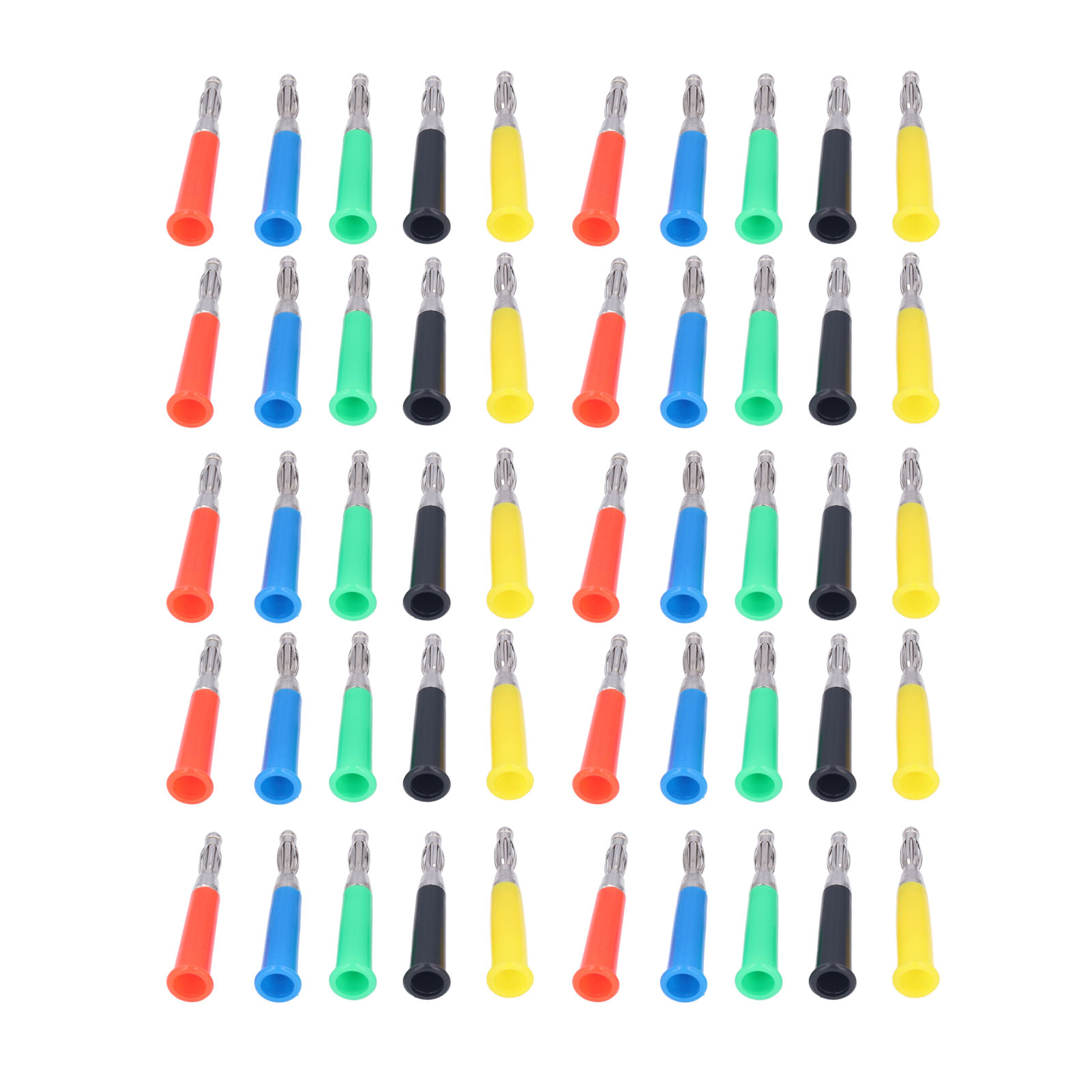 Packung Mit 10 4-mm-bananensteckern Für Lautsprecher, Aus Abs, Verlötetem Kupfer, Vernickelt.