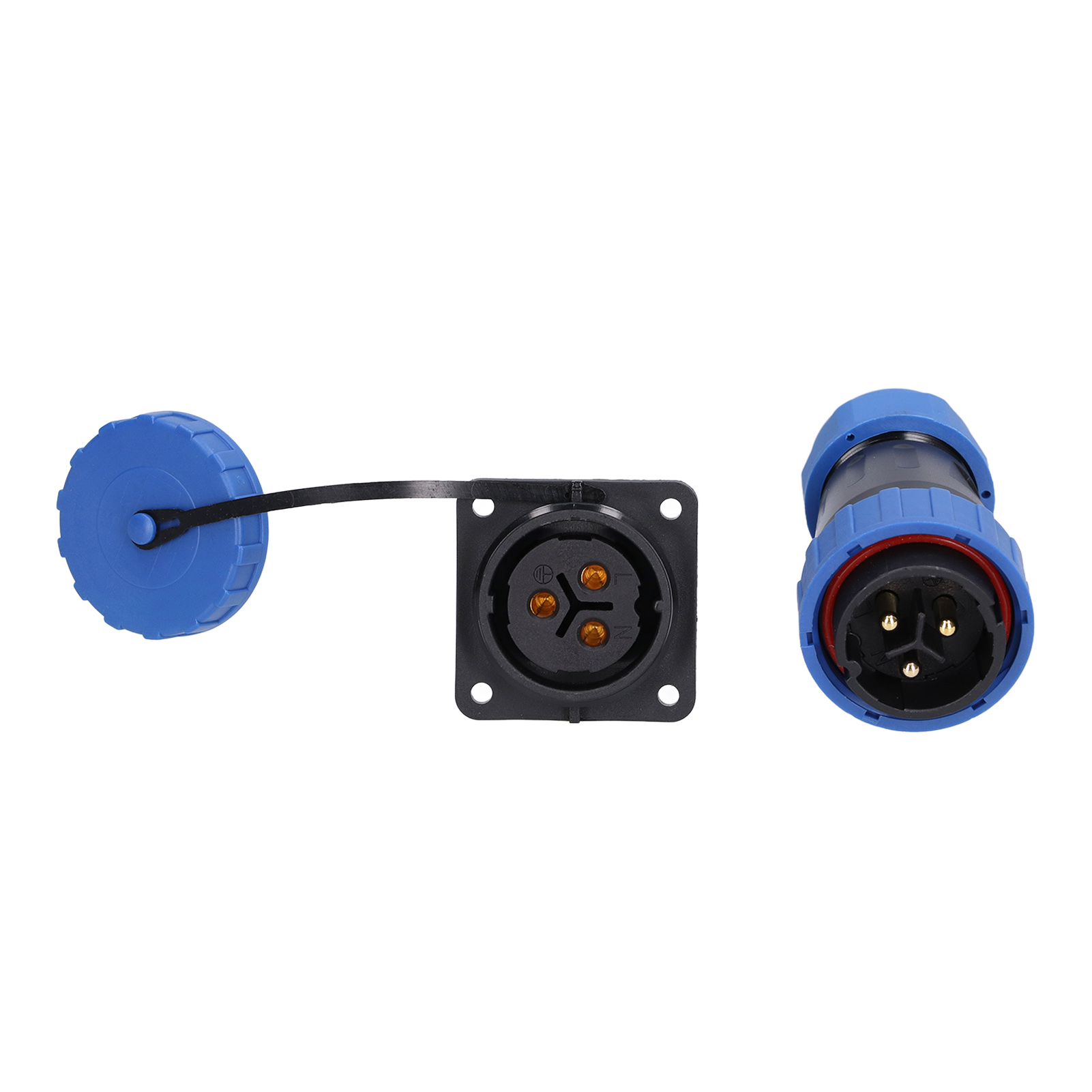 Ip68 4-poliger, Wasserdichter Vierloch-quadratstecker, 250 V 45 A Luftfahrt-stromstecker Für Kabel, Leitung Lp283