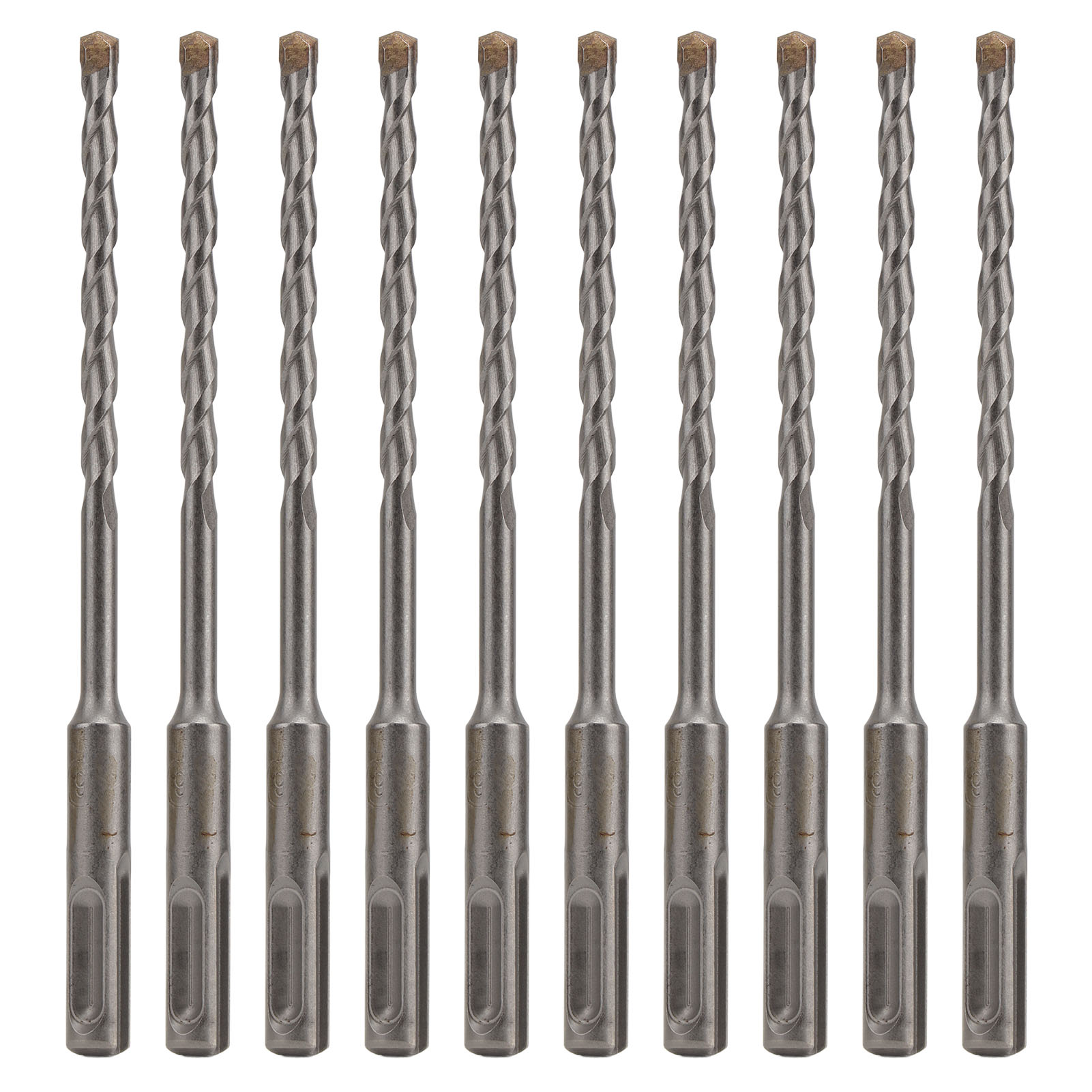 Set Mit 10 Zweischneidigen Hartmetall-schlagbohrern Für Ziegel, Stein Und Beton