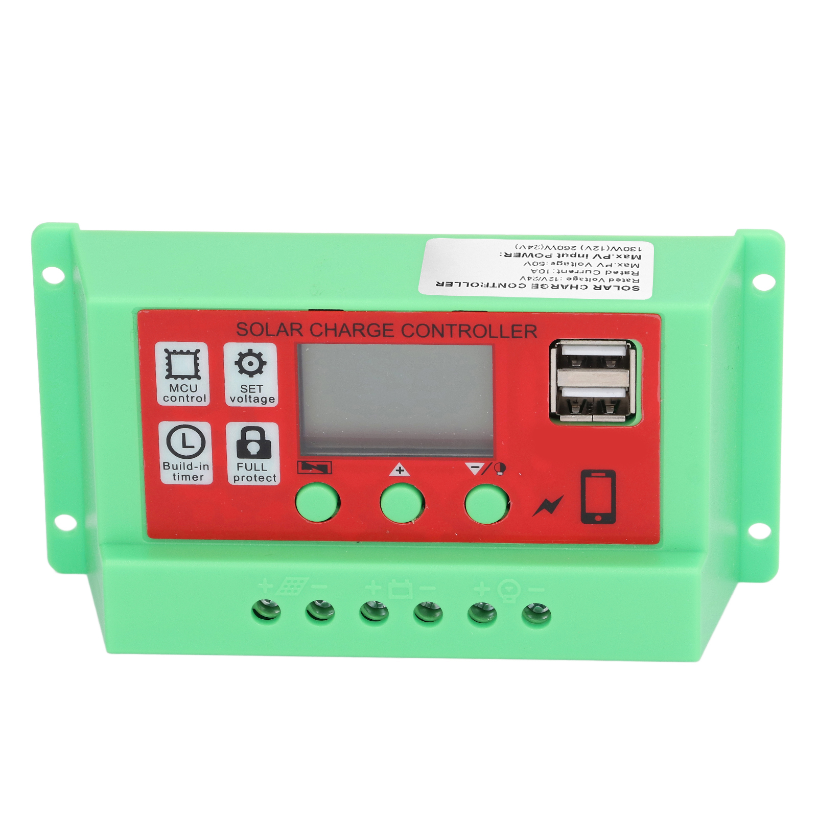 Pwm-solarladeregler Mit Lcd-display Für Smart-home-anwendungen, 12 V/24 V, 10 A