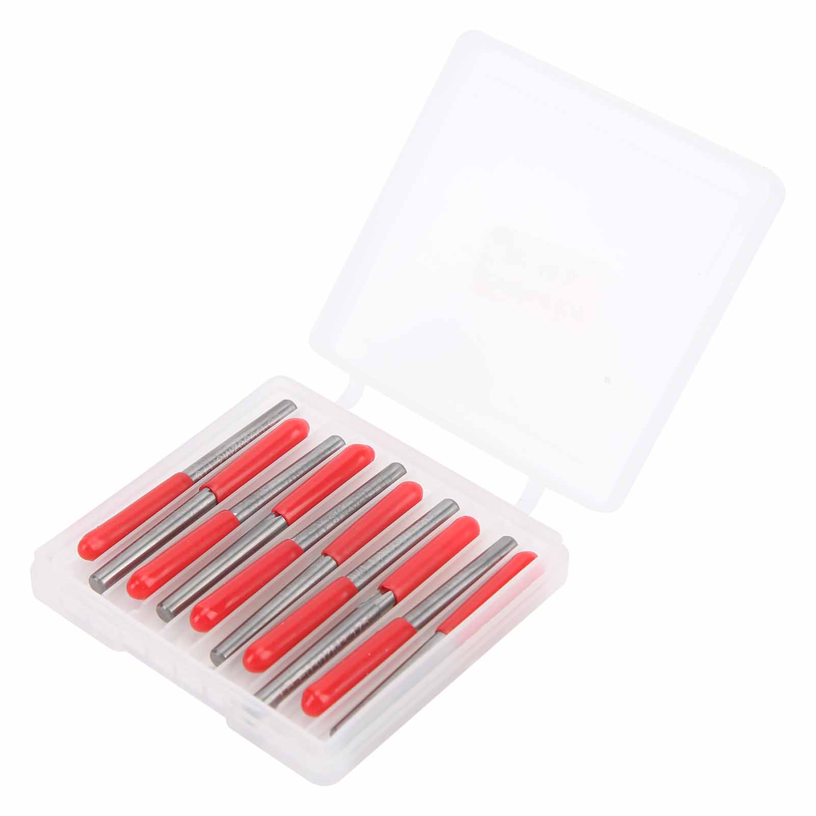 Set Mit 10 3,175 Mm Wolframstahl-fräsern Für Holzschnitzerei Und Gravur, 30°-winkel X 0,5 Mm