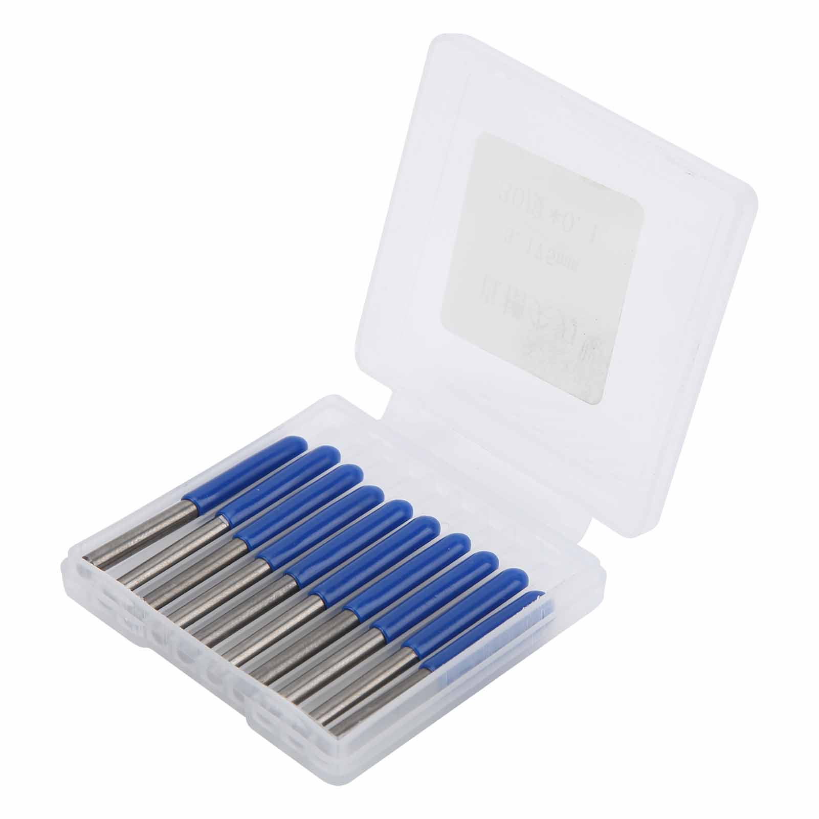 Set Mit 10 3,175 Mm Wolframstahl-fräsern Für Holzschnitzerei Und Gravur, 30°-winkel X 0,1 Mm