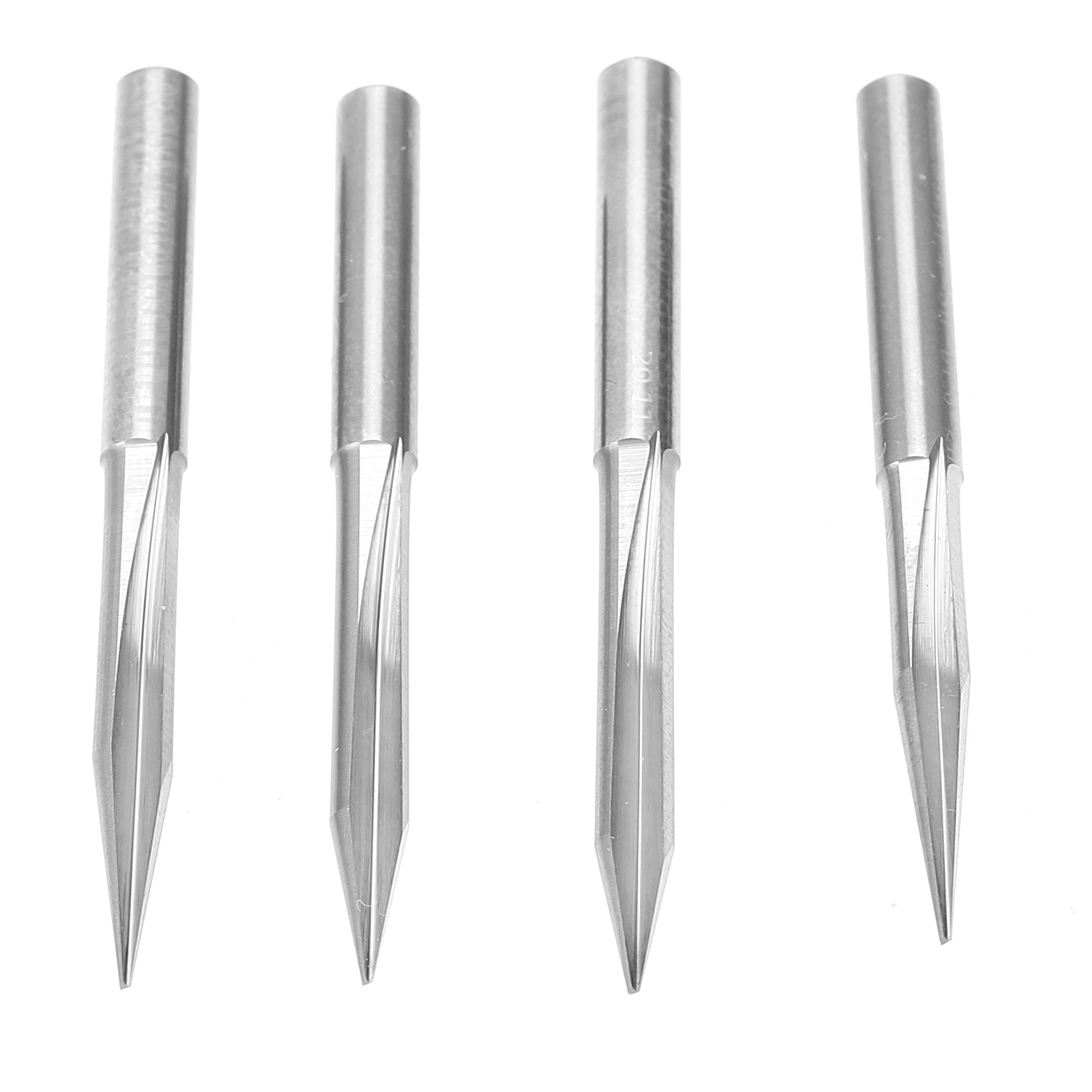 V-förmige Gravierstichel, 2 Klingen, 4x0,5x15°/4x0,5x20°/4x0,5x25°/4x0,5x30°