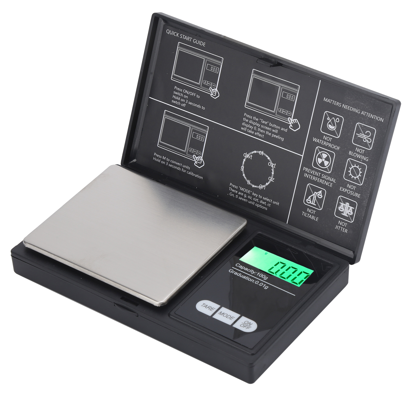 Tragbare Digitale Waage Für Goldschmuck, Led-anzeige, Taschenformat, 1 Kg/0,1 G