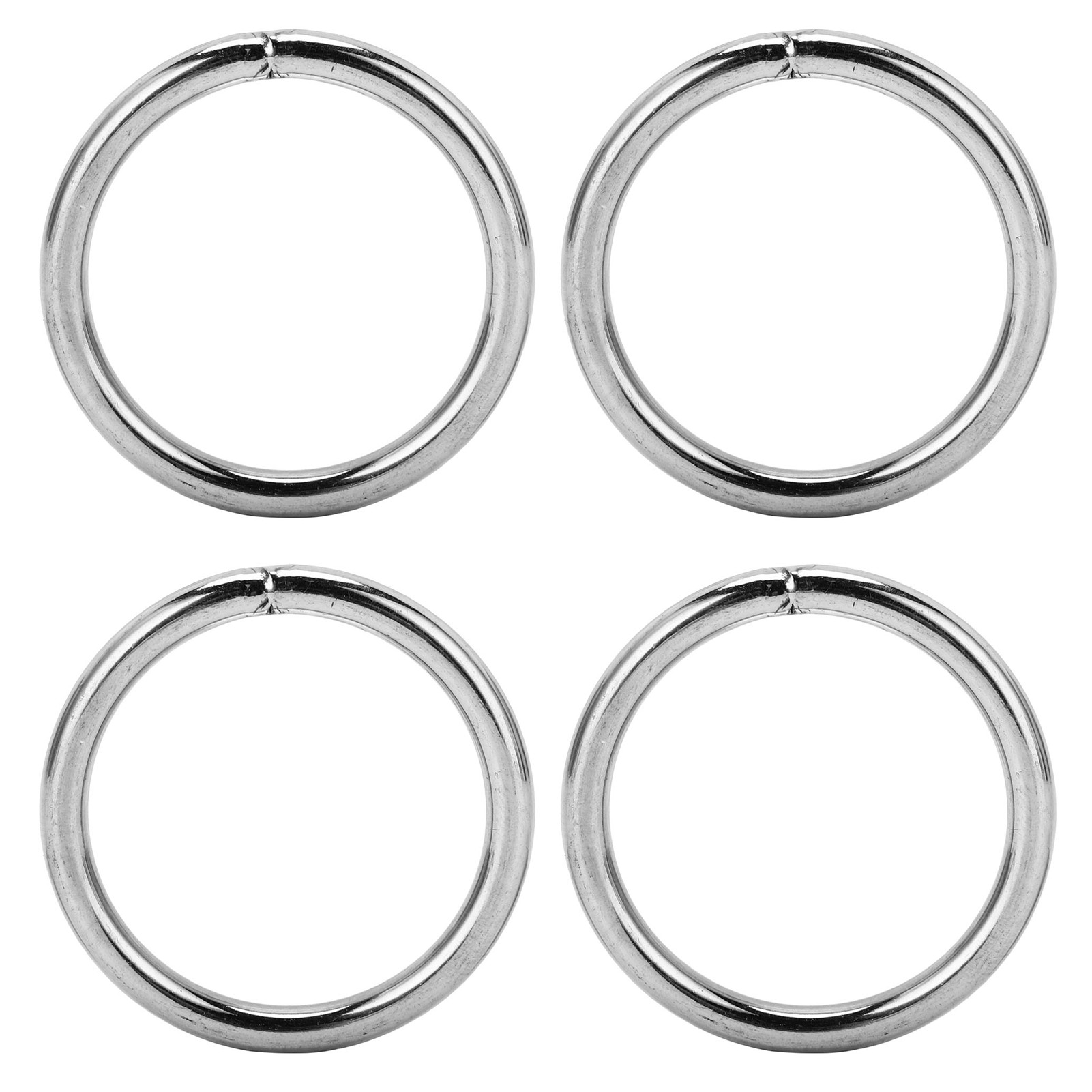 Set Mit 10 Multifunktionalen, Geschweißten Edelstahl-rundringen Zur Befestigung Von Campinggurten, 4 X 40 Mm